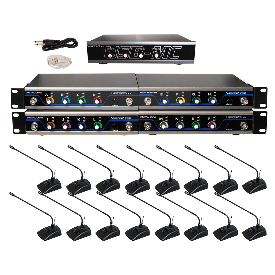VOCOPRO | USB-CONFERENCE-16  16 Channel Wireless Microphone/USB Interface Package