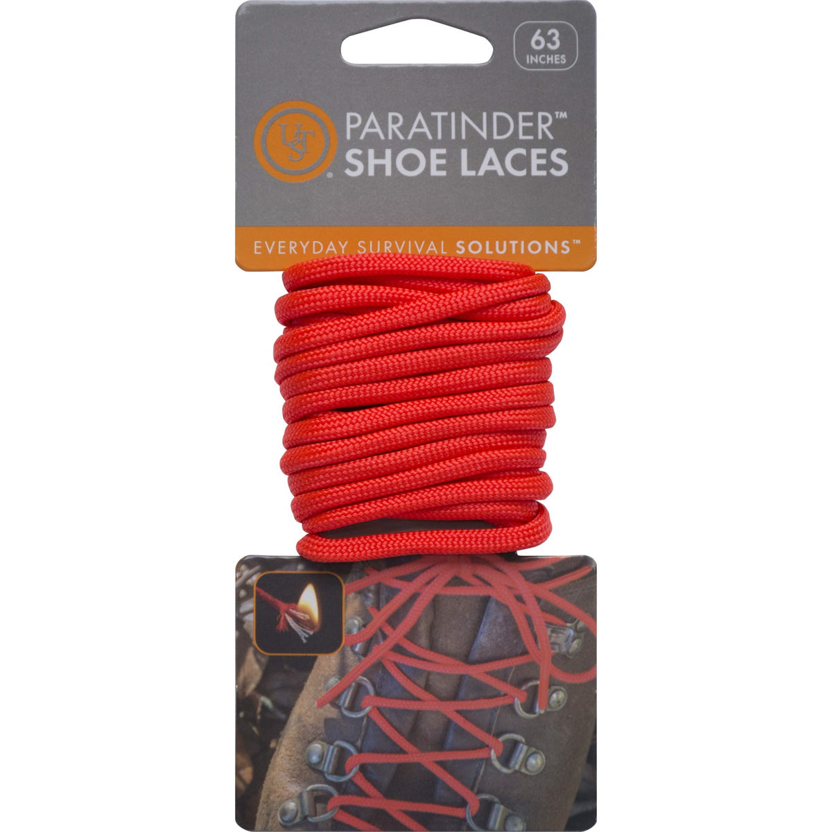 Ust Paratinder Shoe Laces, Orange, Card