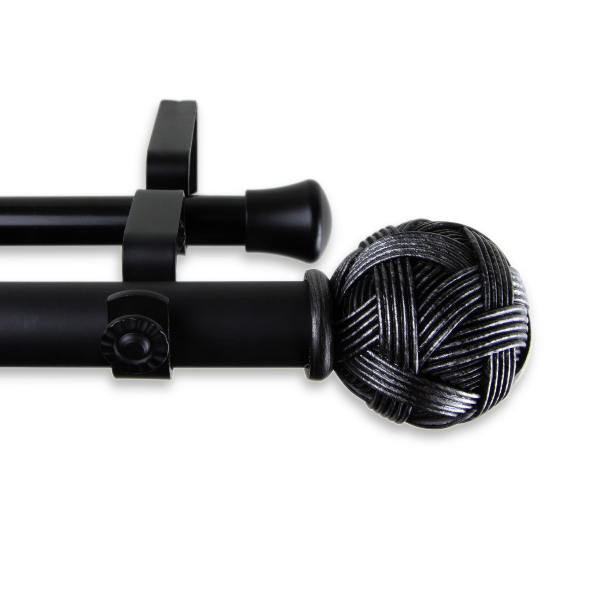 Zitta Double Curtain Rod 1 inch 160-240 inch - Black