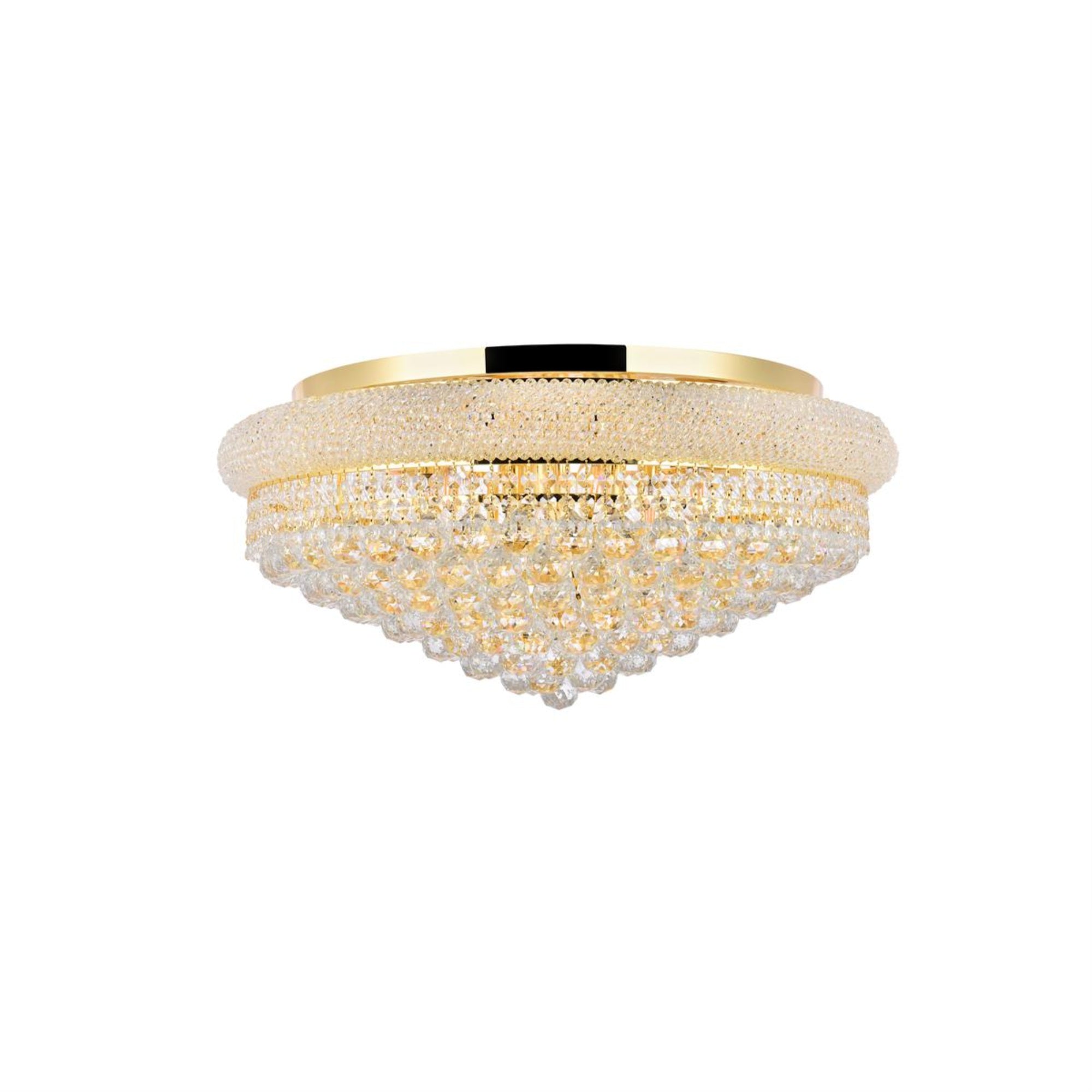 Primo 15 Light Gold Flush Mount Clear Royal Cut Crystal