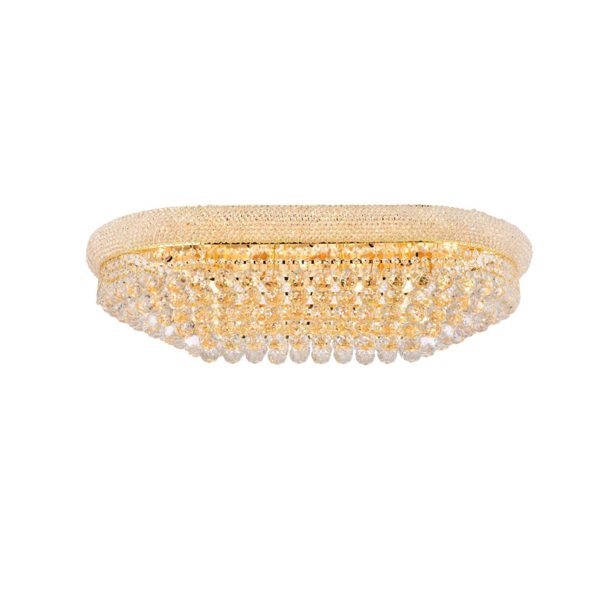 Primo 18 Light Gold Flush Mount Clear Royal Cut Crystal