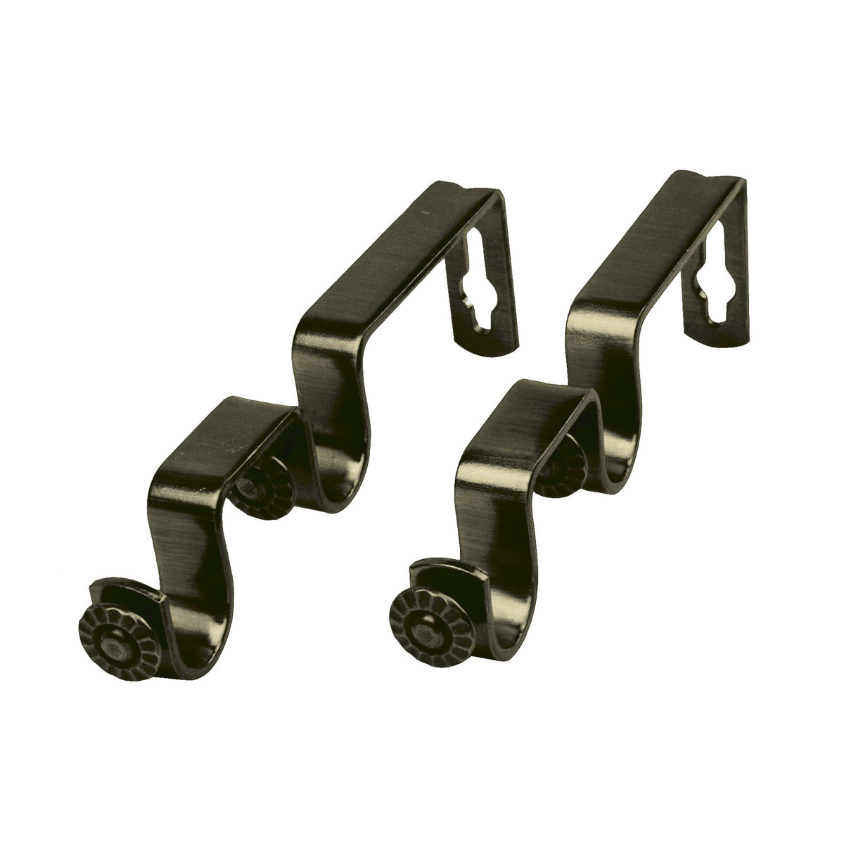 13/16 Inch Rod Double Bracket Pair - Antique Brass