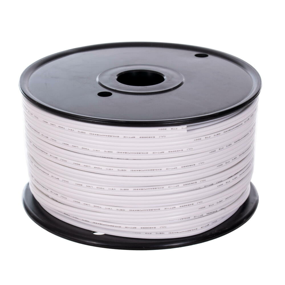 White 250' Zip Wire Spool SPT1 18AWG