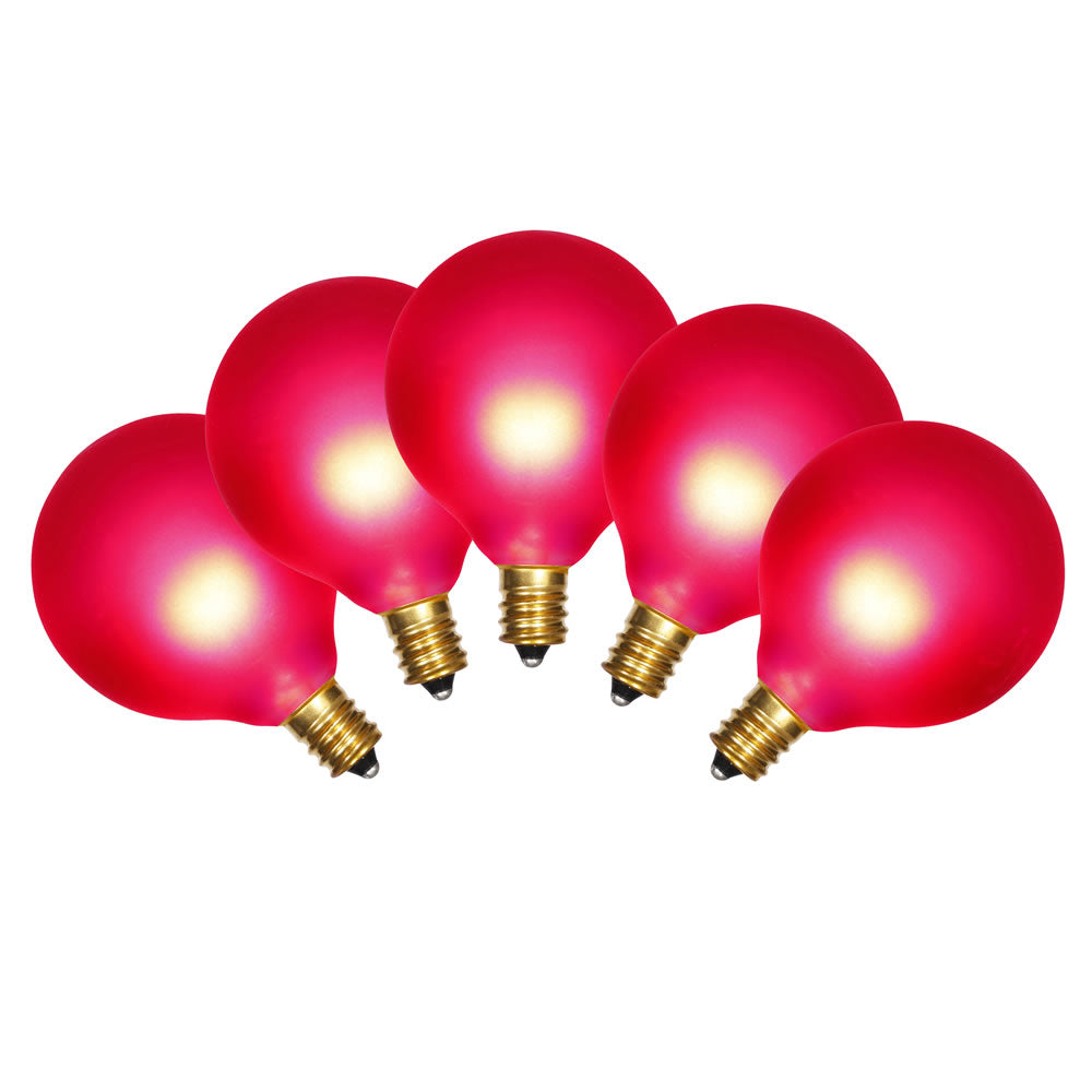 Vickerman 15Lt Satin Red G50/E12 Ec Set/GW 12″Sp - V401913