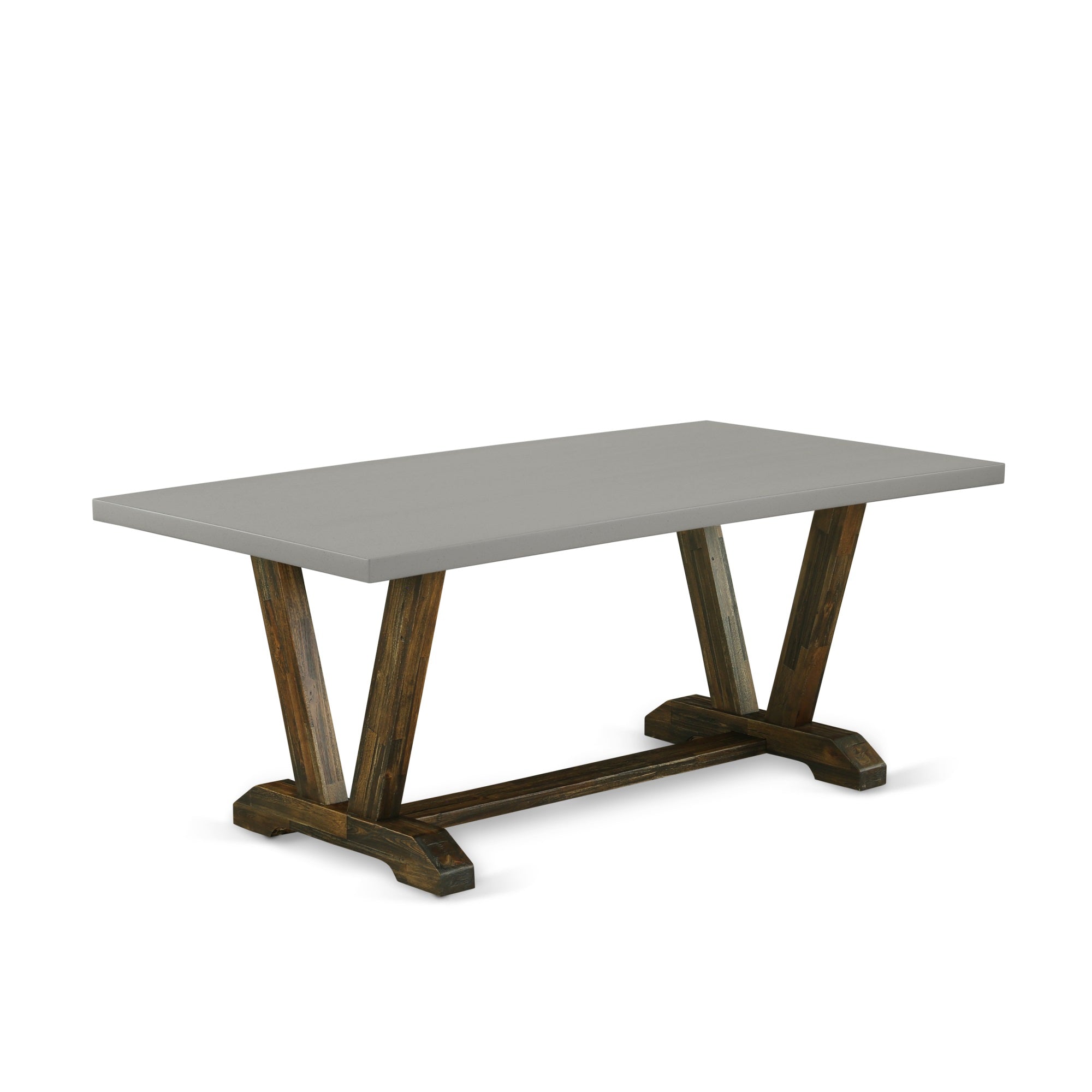 East West Furniture V797Fl716-6 - 6-Piece Dinette Set - 4 Parson Chairs, A Stunning Bench And A Rectangular Dinette Table Hardwood Structure
