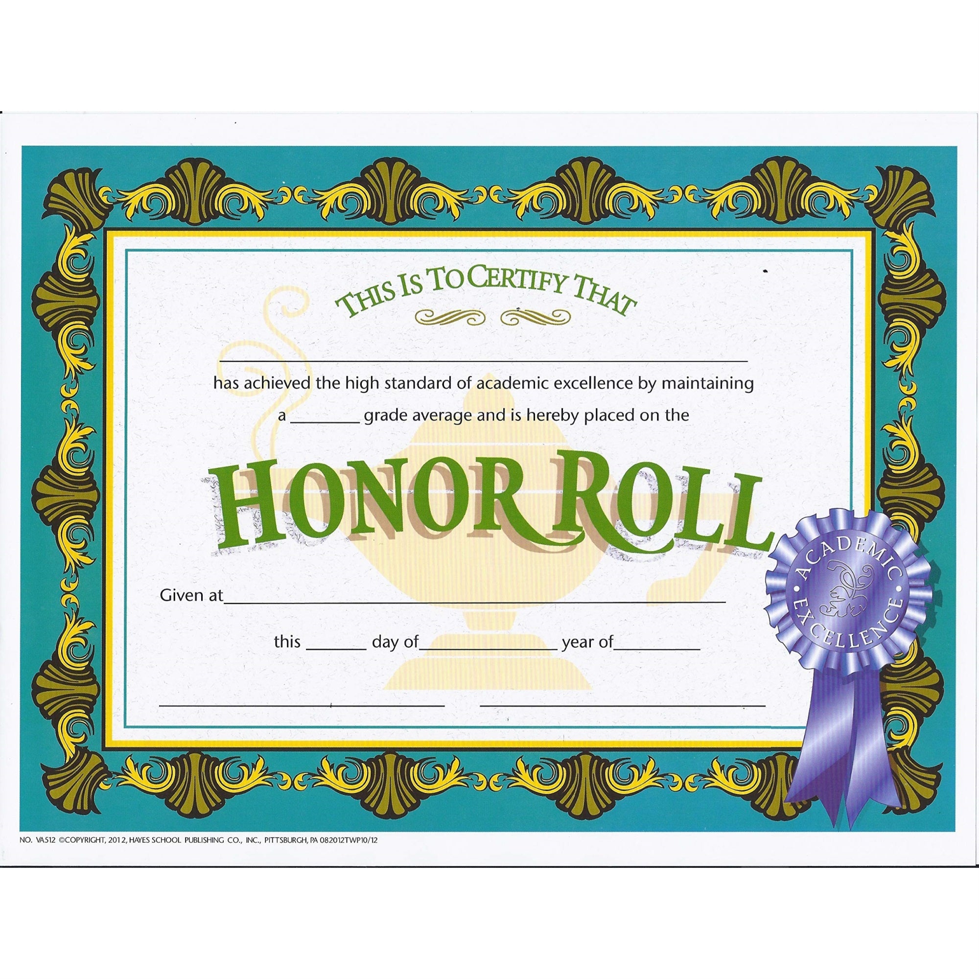 Honor Roll Certificate Pack of 5