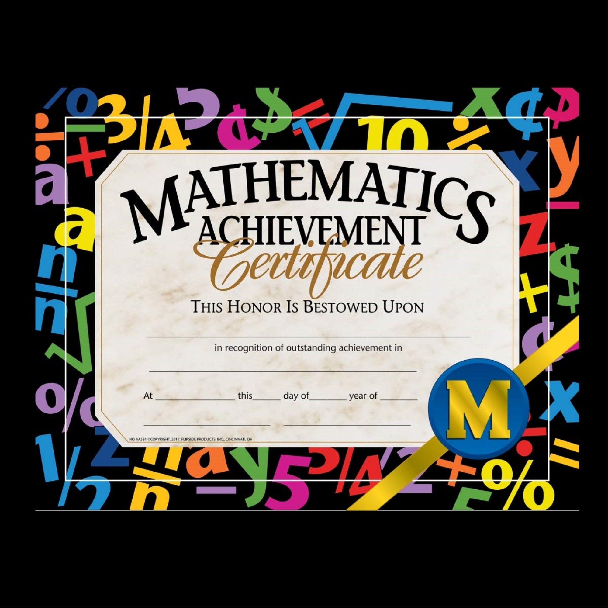 Mathematics Achievment Certificates Pack of 5