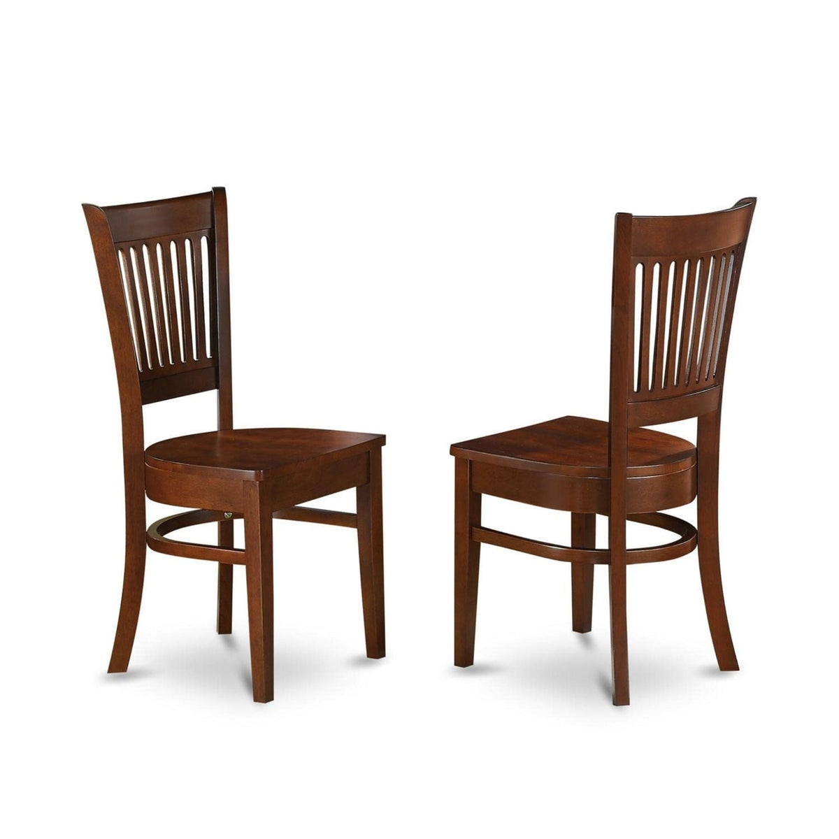 Casafoyer Vac-Esp-W Vancouver Kitchen Dining Chairs - Slat Back Wood Seat Chairs, Set Of 2, Espresso