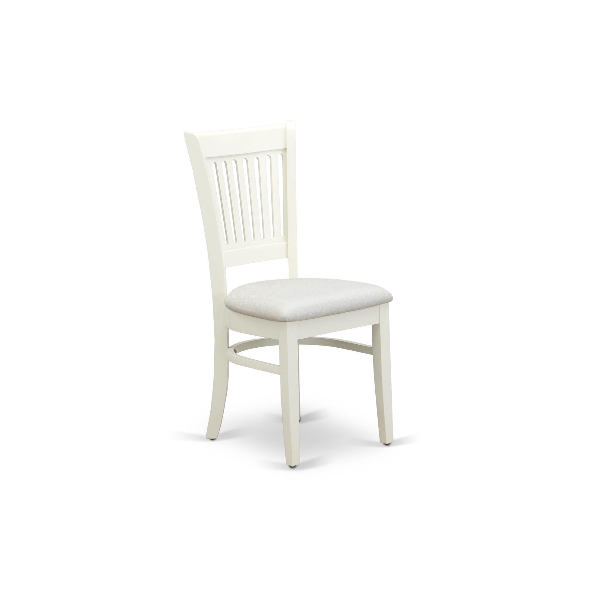 Vac-Lwh-C Dining Room Chairs 2-Piece Set- Linen Fabric Seat And Slatted Back With Linen White Finish