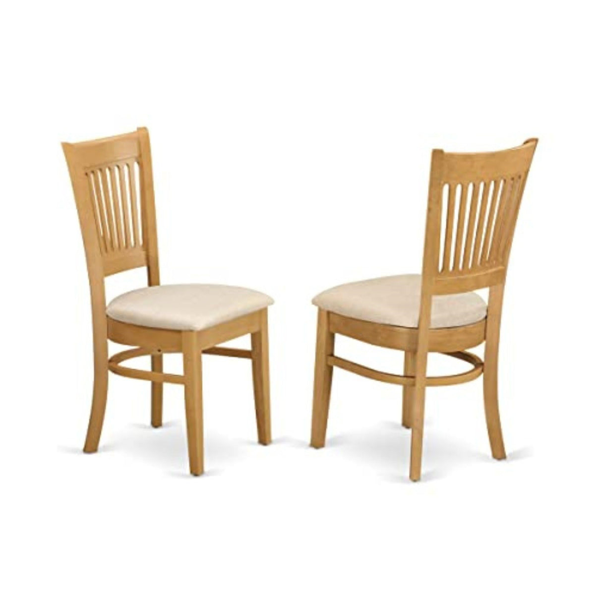 Casafoyer Vac-Oak-C Vancouver Dining Chairs - Linen Fabric Upholstered Wood Chairs, Set Of 2, Oak