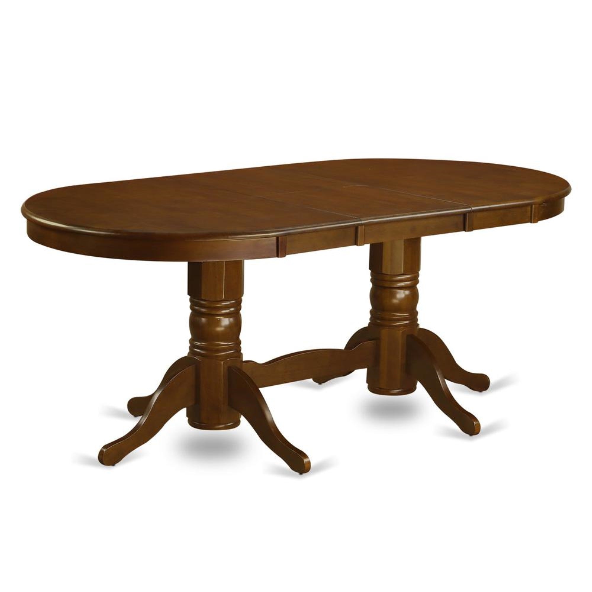 Vancouver  Oval  Double  Pedestal  dining  room  Table  with  17″  Butterfly  Leaf  in  Espresso  Finish