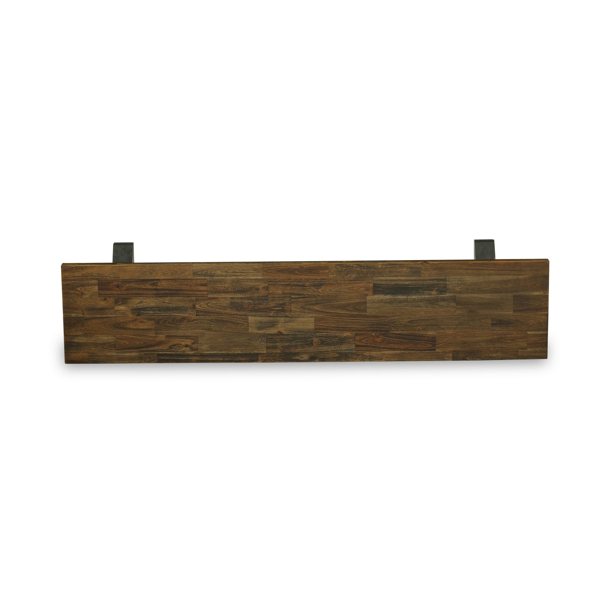 V-Style 15X72 In Dining Bench With Wirebrushed Black Leg And Distressed Jacobean 418 Top Finish