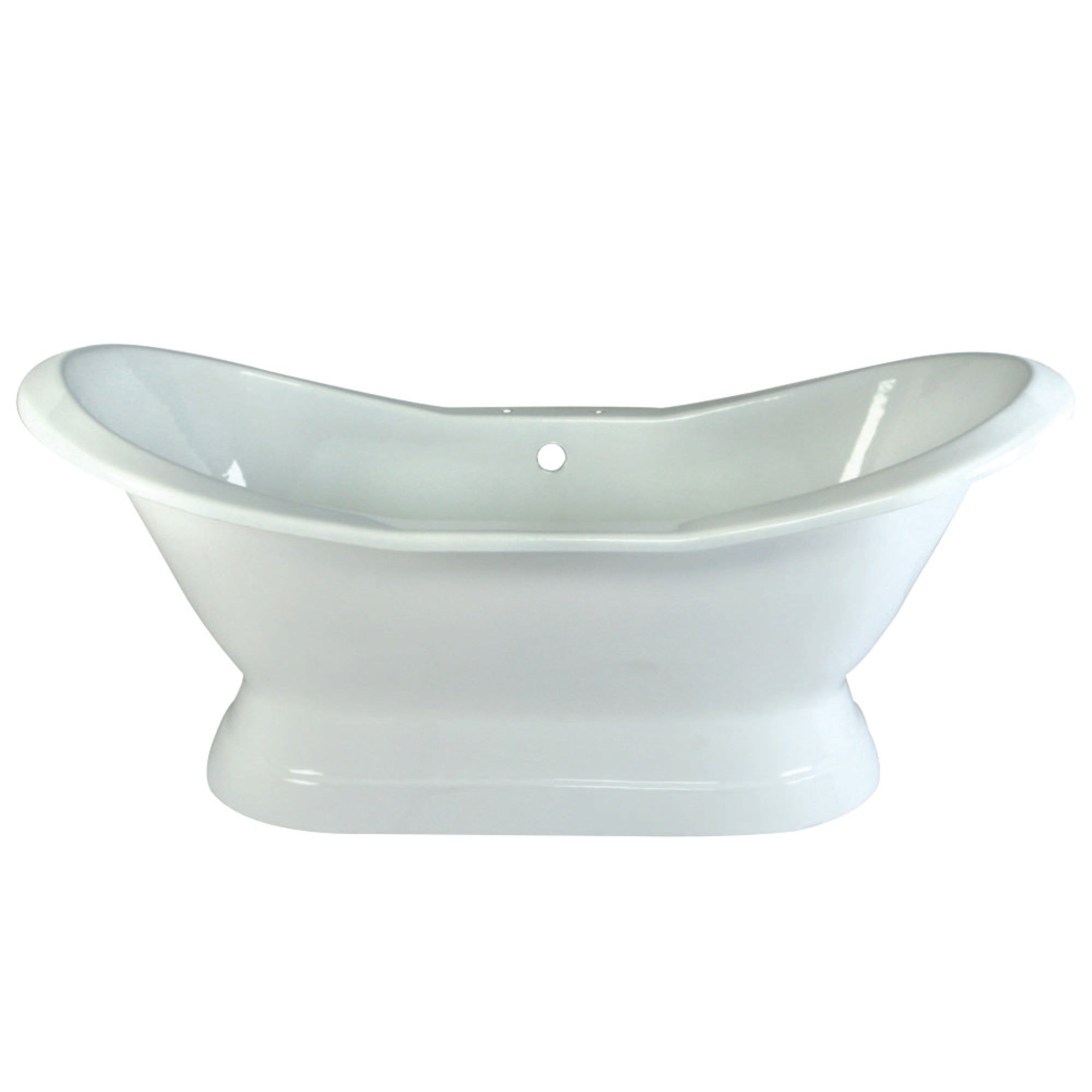 Aqua Eden Vct7D723130 72-Inch Cast Iron Double Slipper Pedestal Tub With 7-Inch Faucet Drillings, White