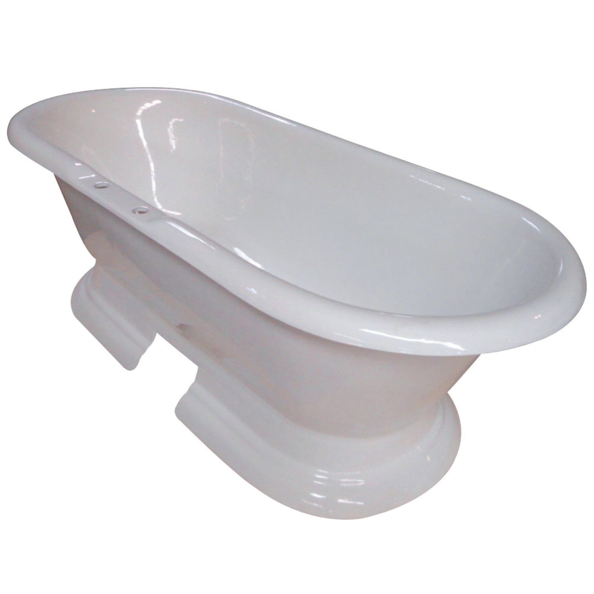 Aqua Eden Vct7D723224 72-Inch Cast Iron Double Ended Pedestal Tub With 7-Inch Faucet Drillings, White