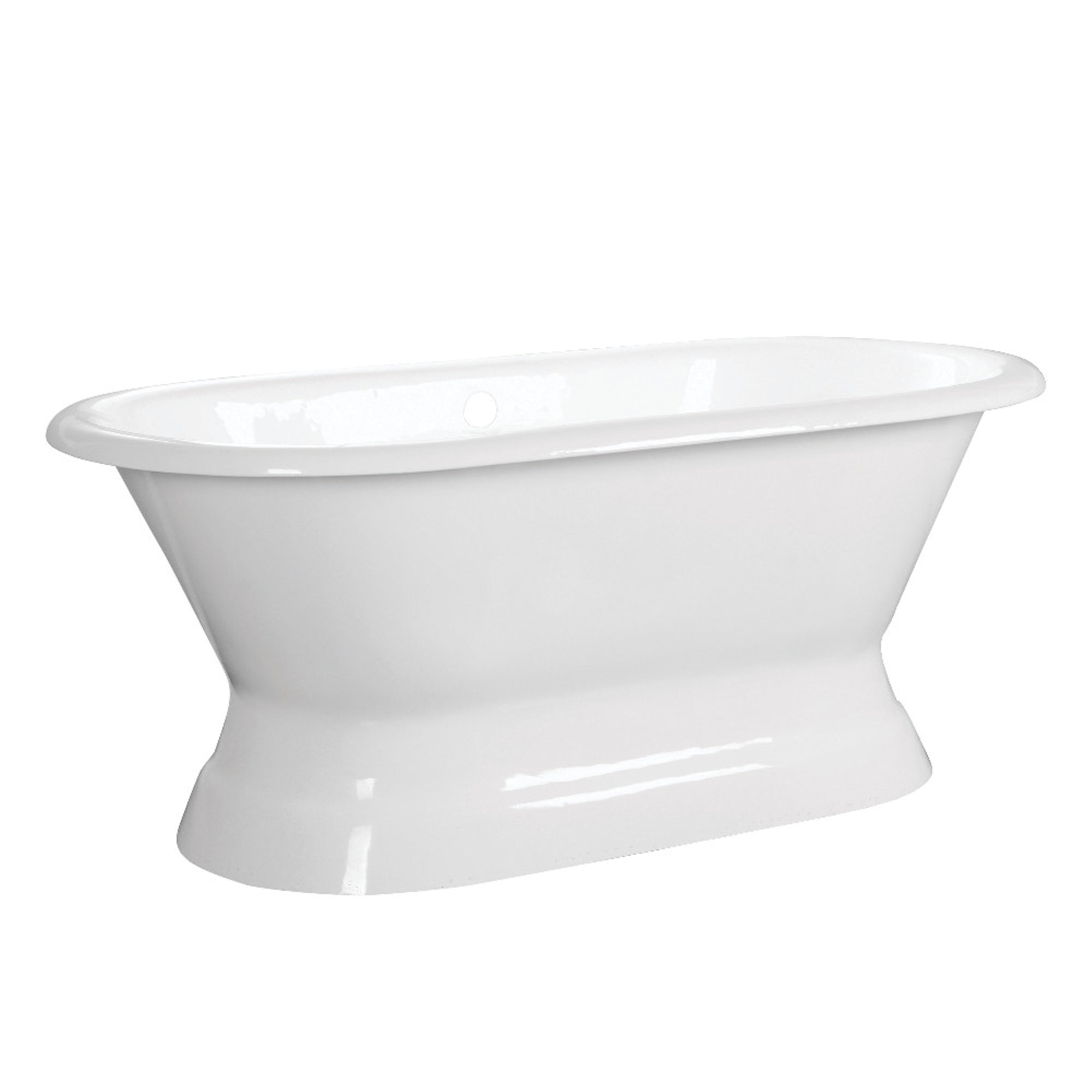 Aqua Eden Vctnd663024 66-Inch Cast Iron Double Ended Pedestal Tub (No Faucet Drillings), White