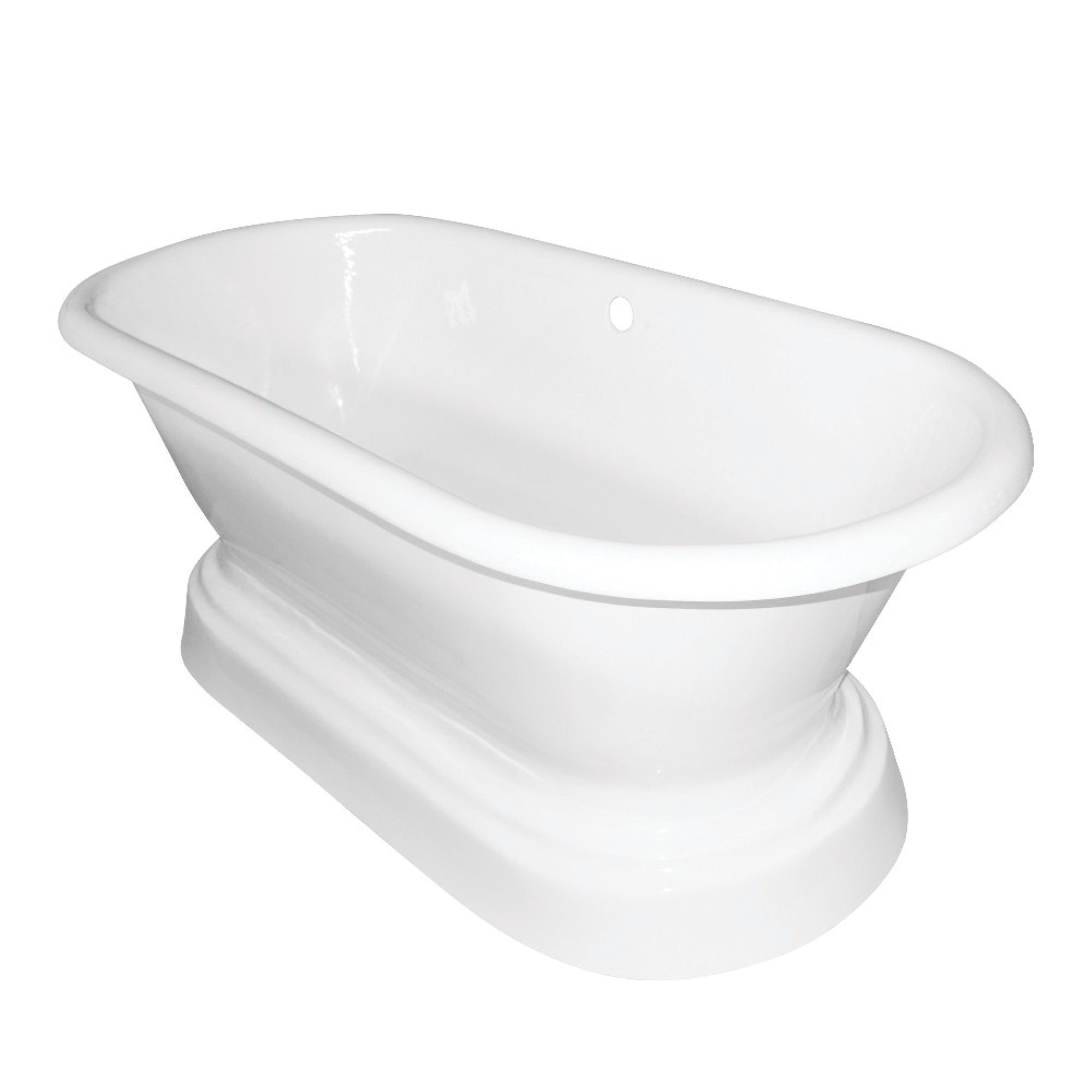 Aqua Eden Vctnd663025 66-Inch Cast Iron Double Ended Pedestal Tub (No Faucet Drillings), White
