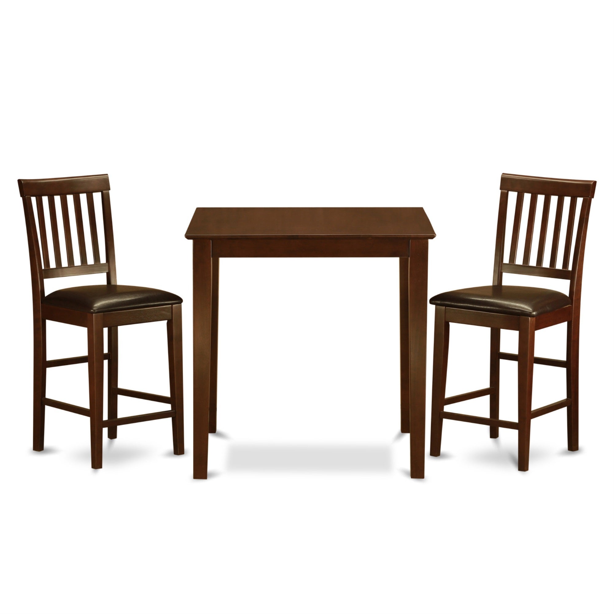 Vern3-Mah-Lc 3 Pc Counter Height Dining Set-Square Pub Table And 2 Stools