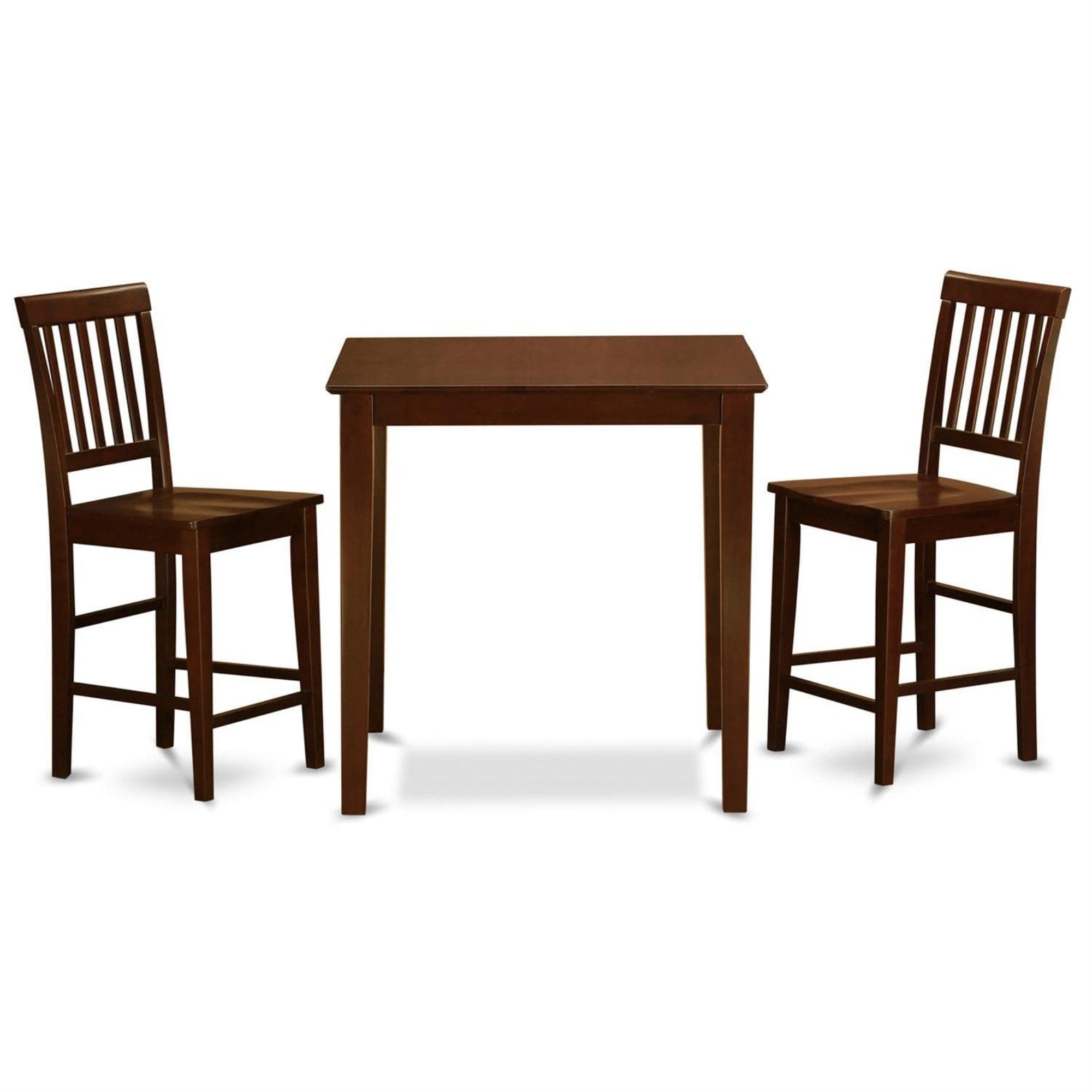 Casafoyer Vern3-Mah-W Vernon 3 Piece Counter Height Set For Small Spaces Contains A Square Kitchen Table And 2 Dining Room Chairs, 36X36 Inch