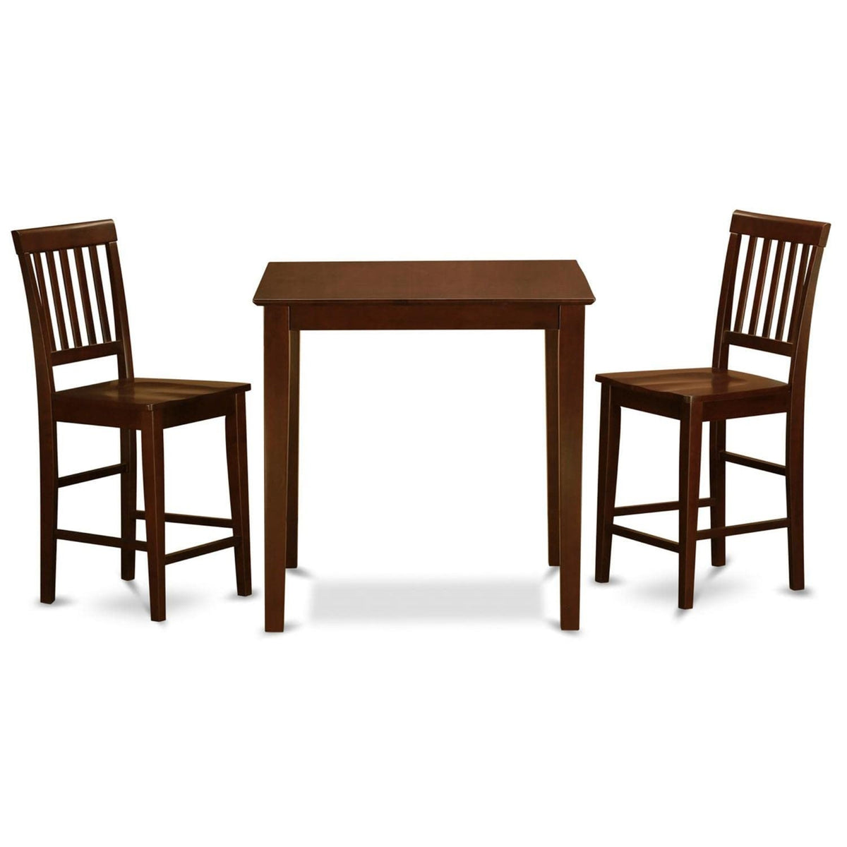 Casafoyer Vern3-Mah-W Vernon 3 Piece Counter Height Set For Small Spaces Contains A Square Kitchen Table And 2 Dining Room Chairs, 36X36 Inch