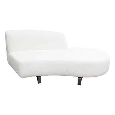 Vesper Curved Armless Right Chaise In Faux White Shearling W/ Black Wood Leg Base By Diamond Sofa