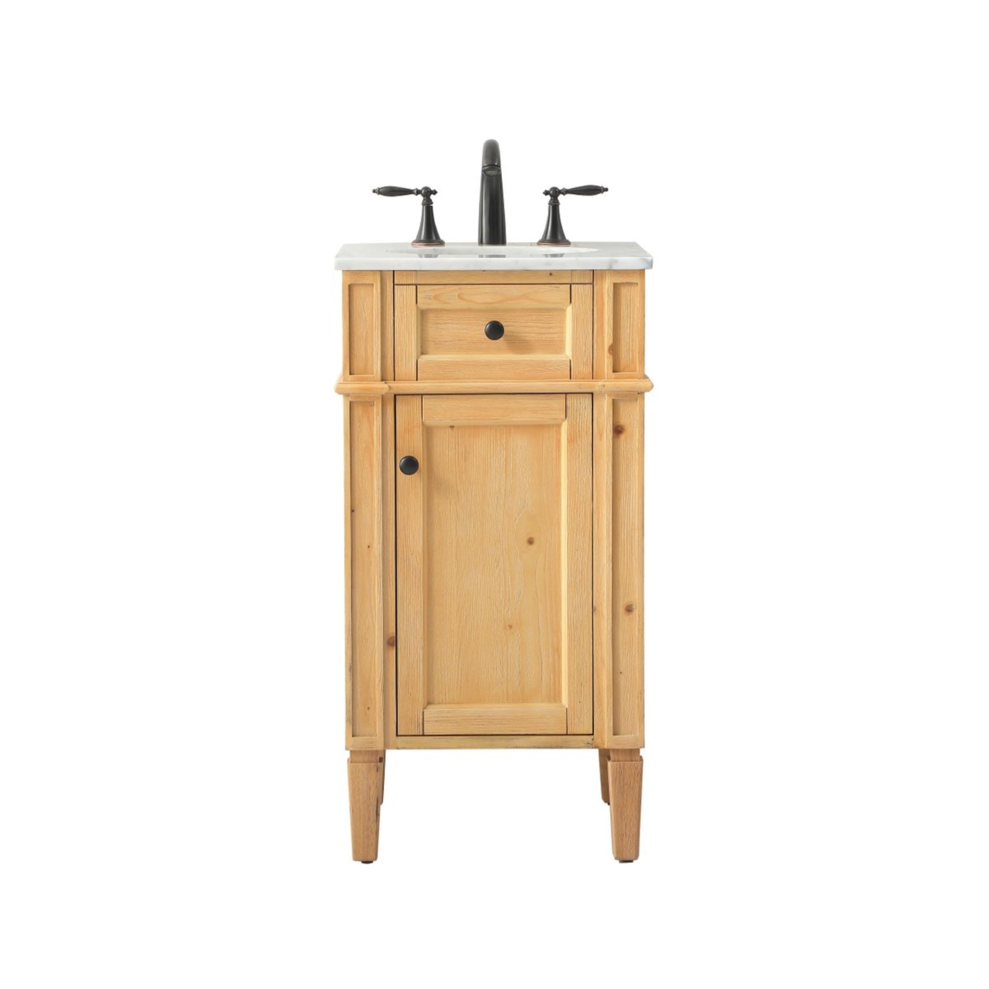 18 Inch Single Bathroom Vanity In Natural Wood