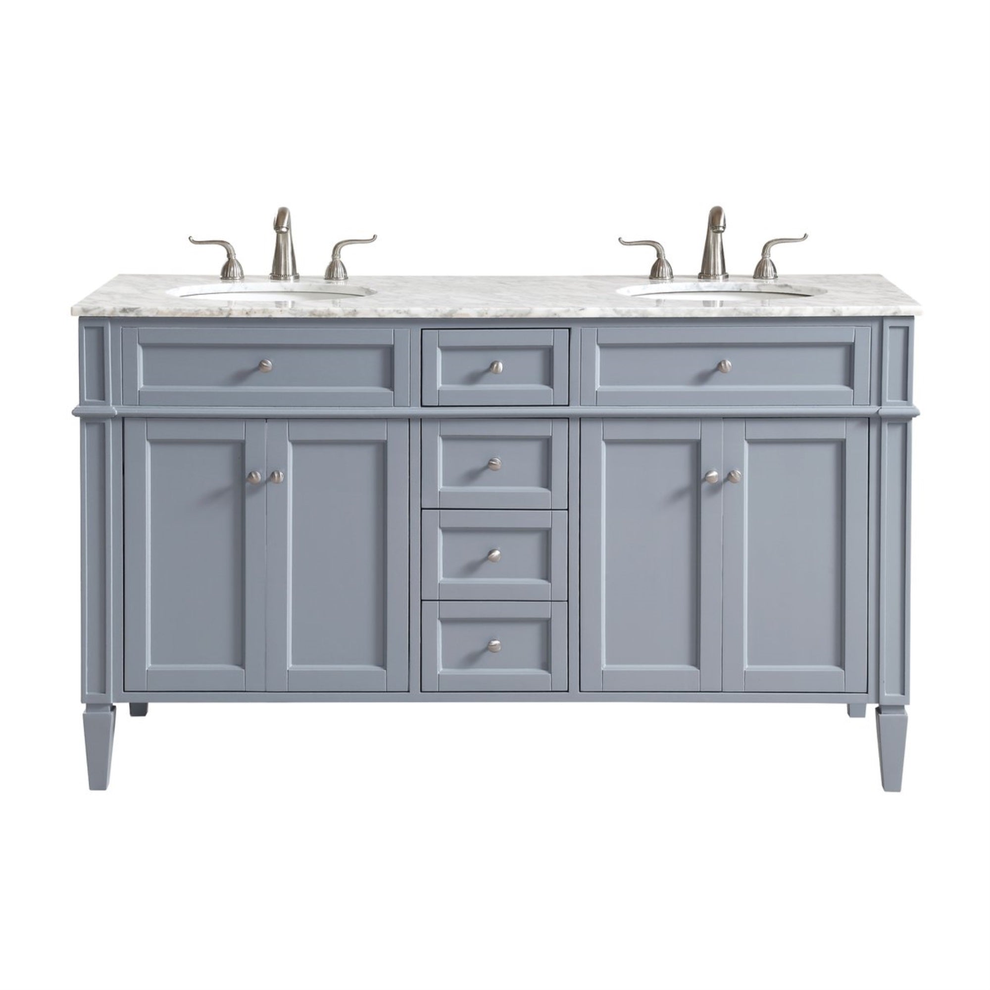 60 In. Double Bathroom Vanity Set In Grey