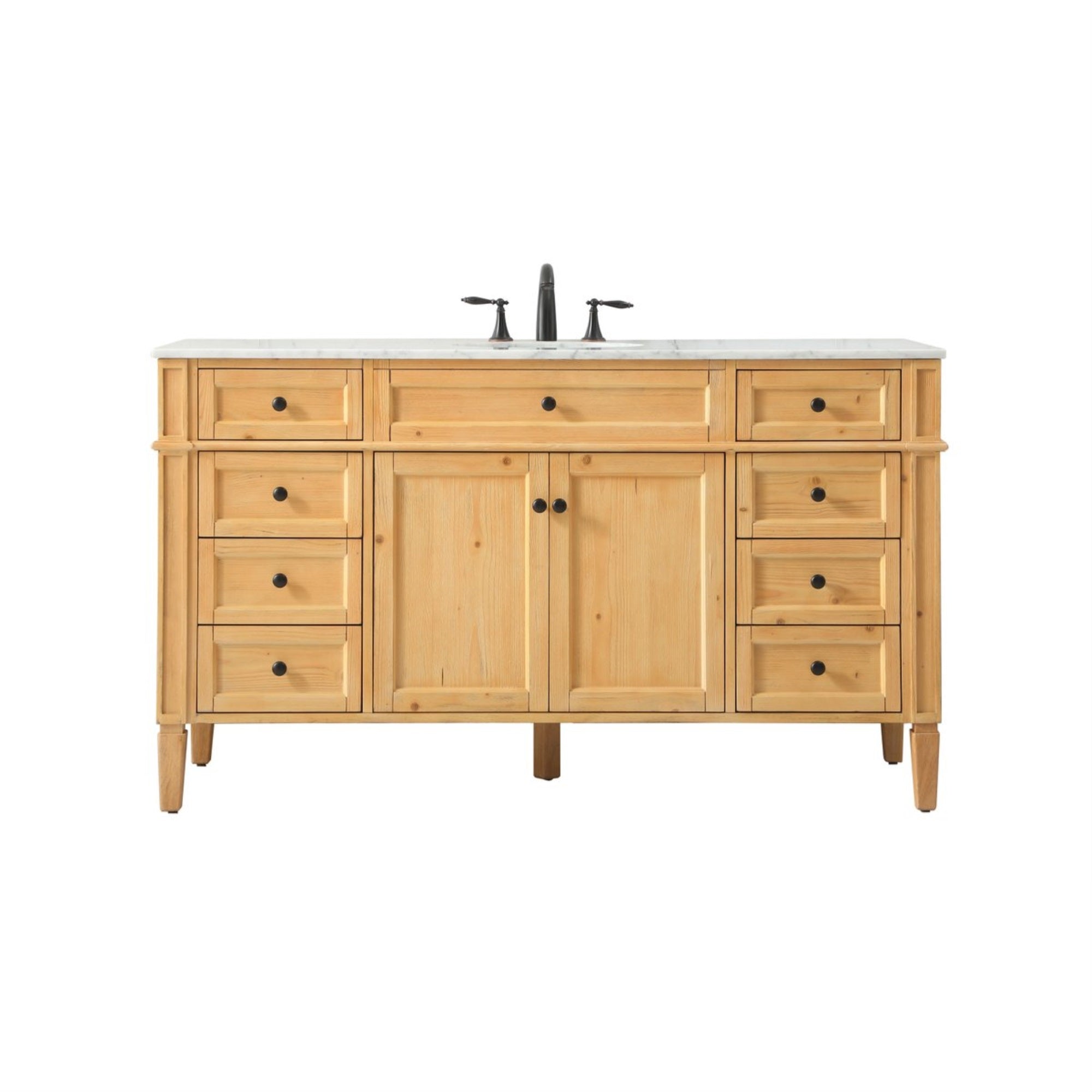 60 Inch Single Bathroom Vanity In Natural Wood