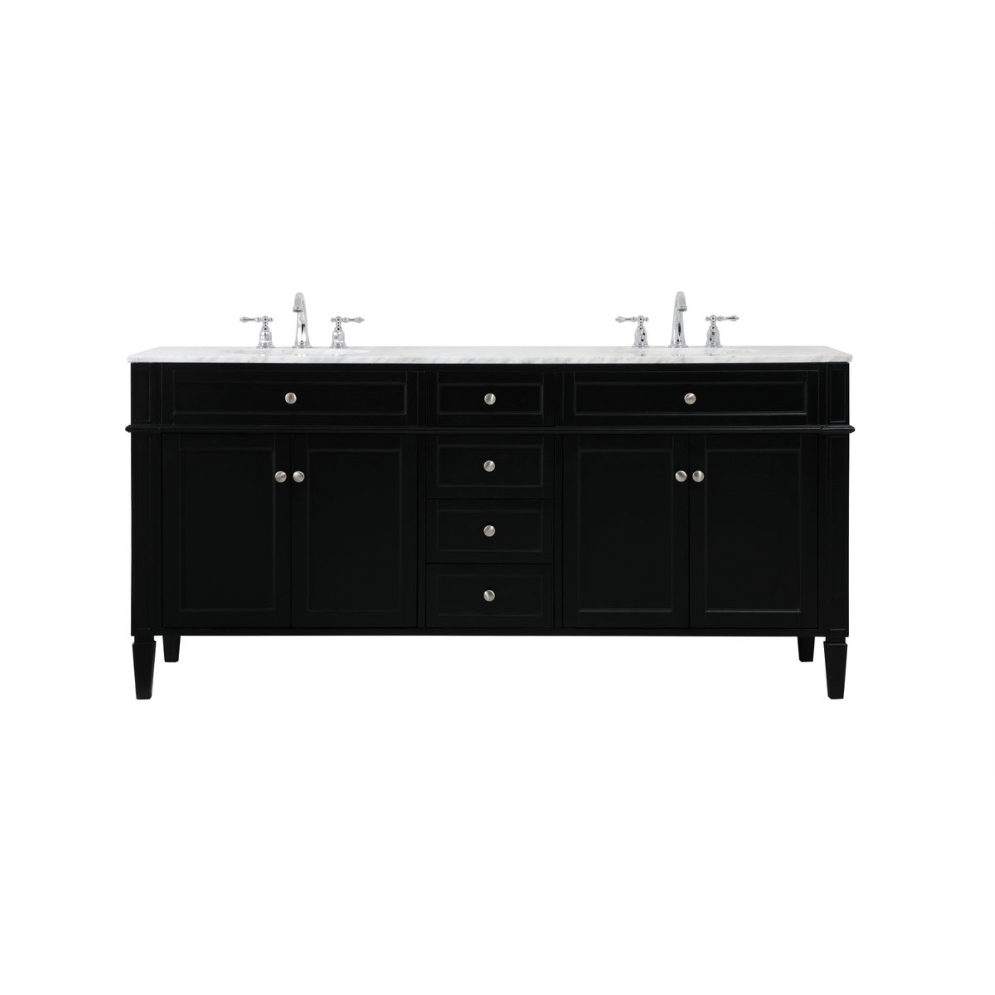 72 Inch Double Bathroom Vanity In Black