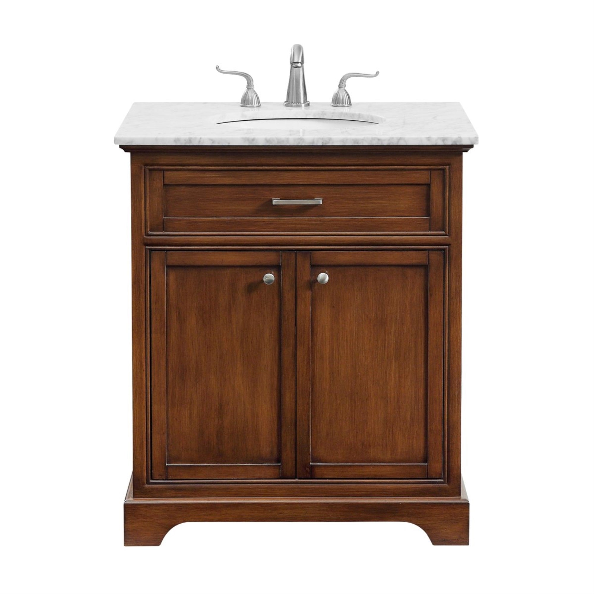 30 In. Single Bathroom Vanity Set In Teak