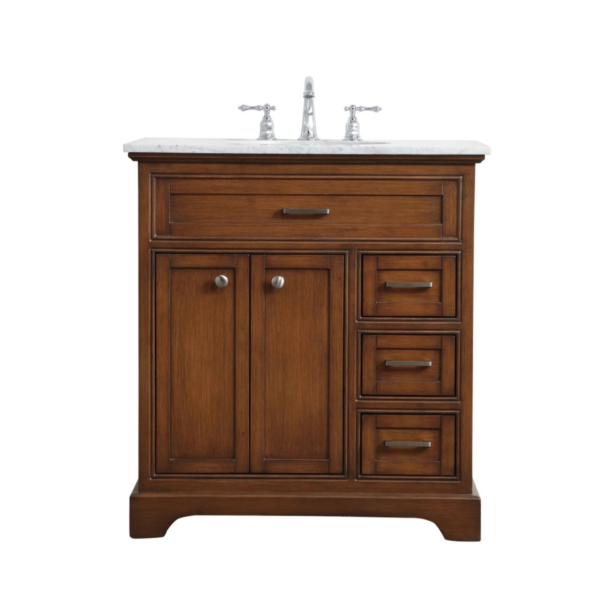 32 Inch Single Bathroom Vanity In Teak