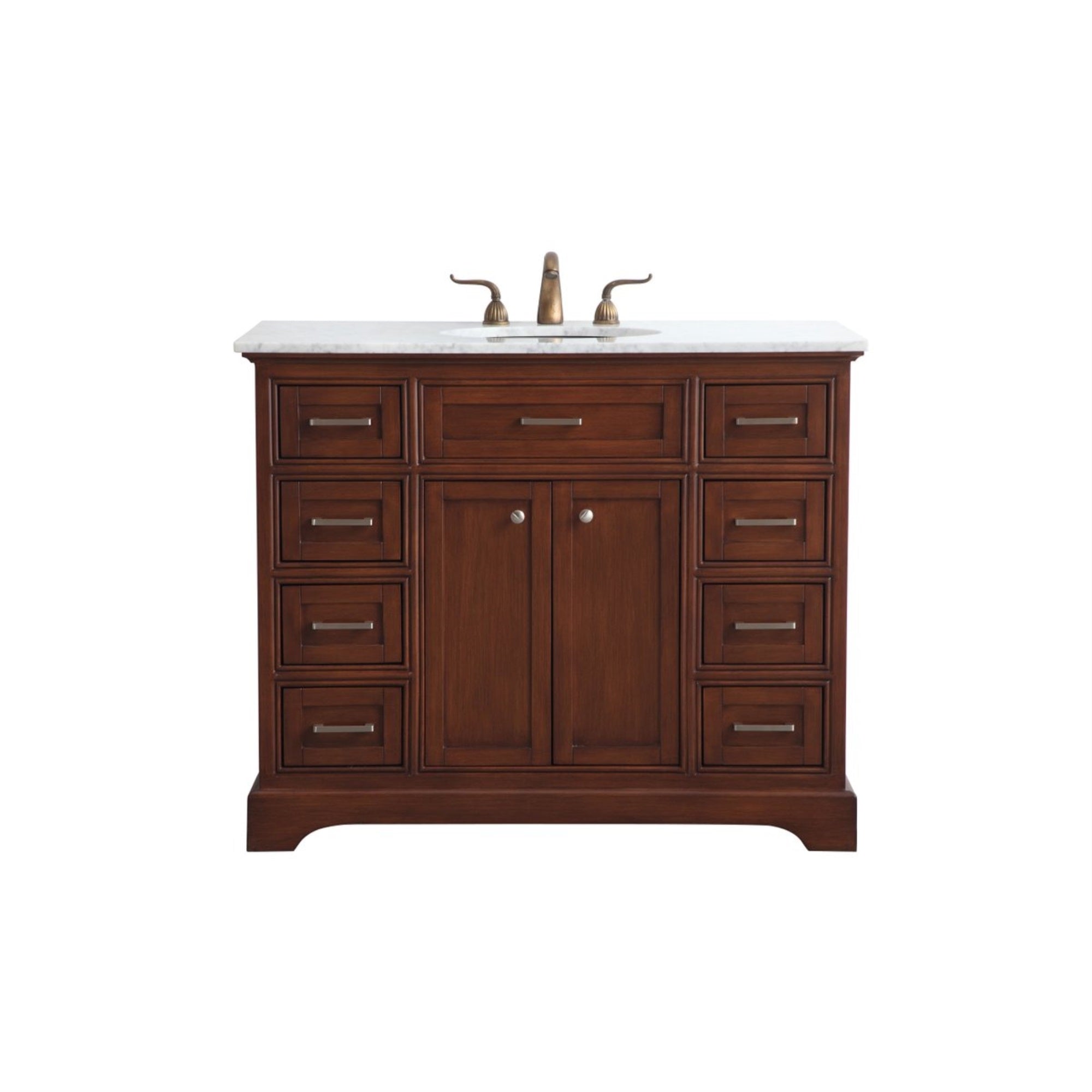 42 In. Single Bathroom Vanity Set In Teak