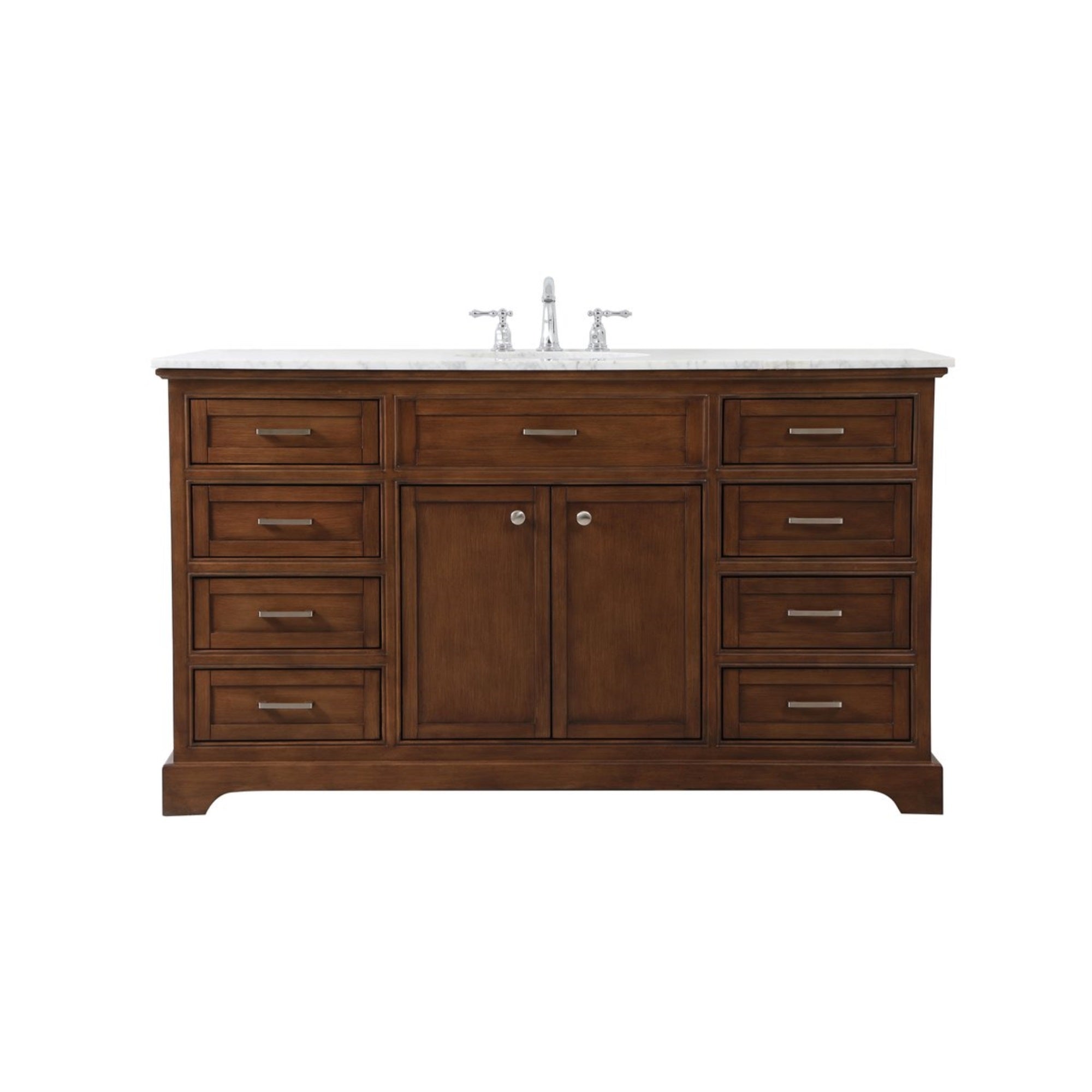 60 Inch Single Bathroom Vanity In Teak