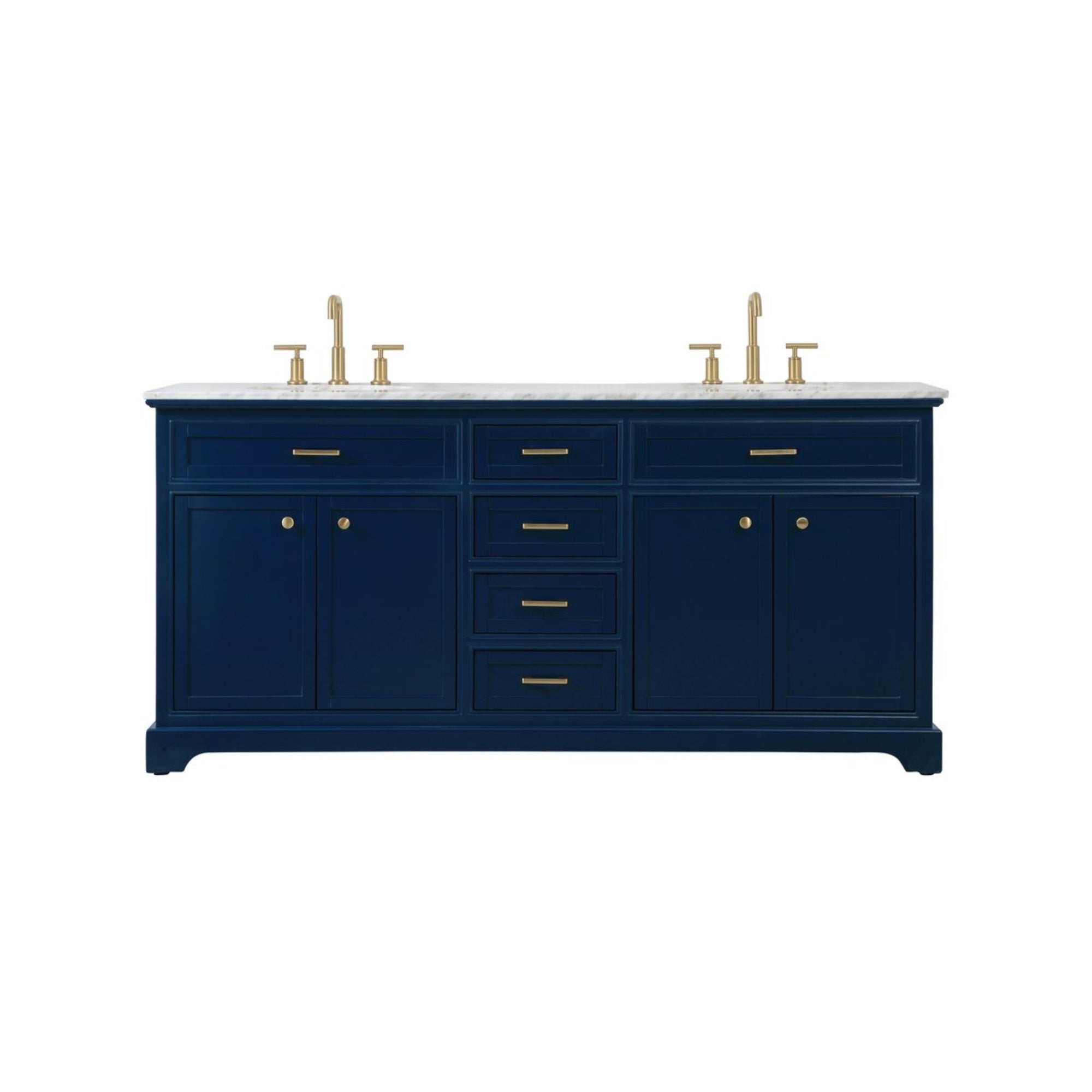 72 Inch Double Bathroom Vanity In Blue