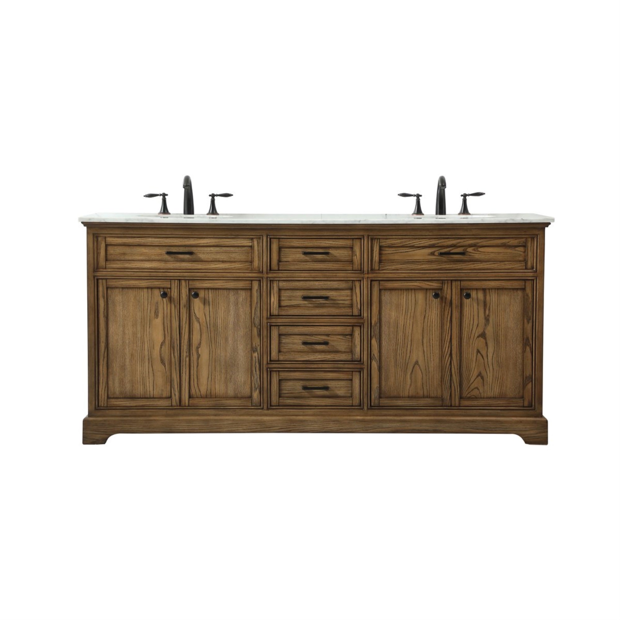 72 Inch Double Bathroom Vanity In Driftwood