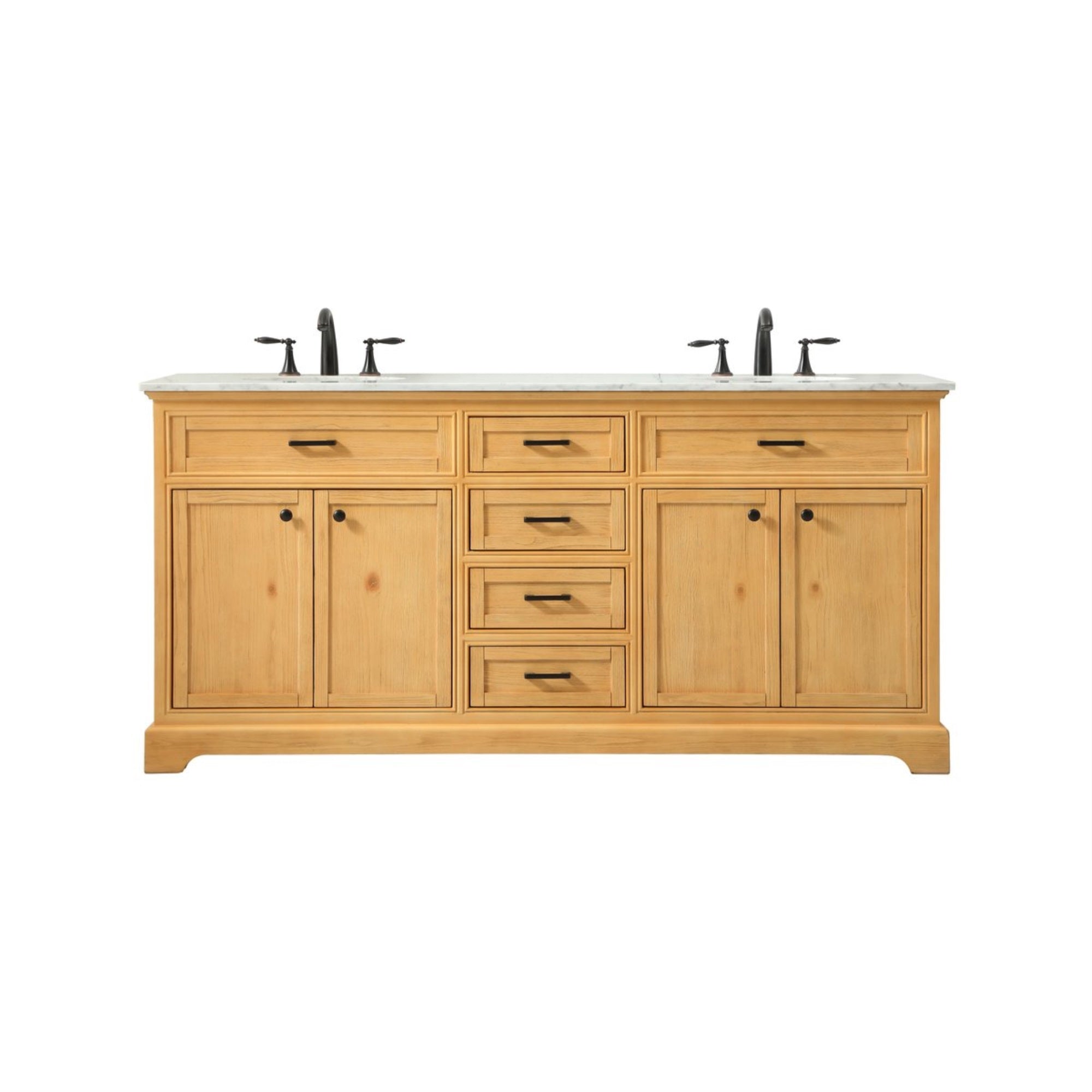 72 Inch Double Bathroom Vanity In Natural Wood