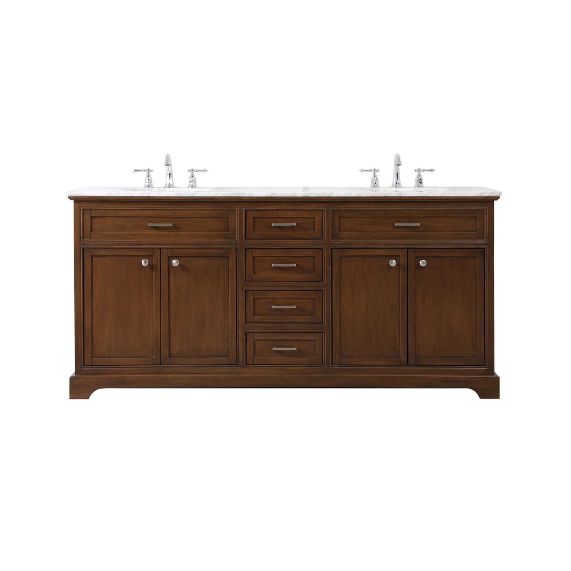72 Inch Double Bathroom Vanity In Teak