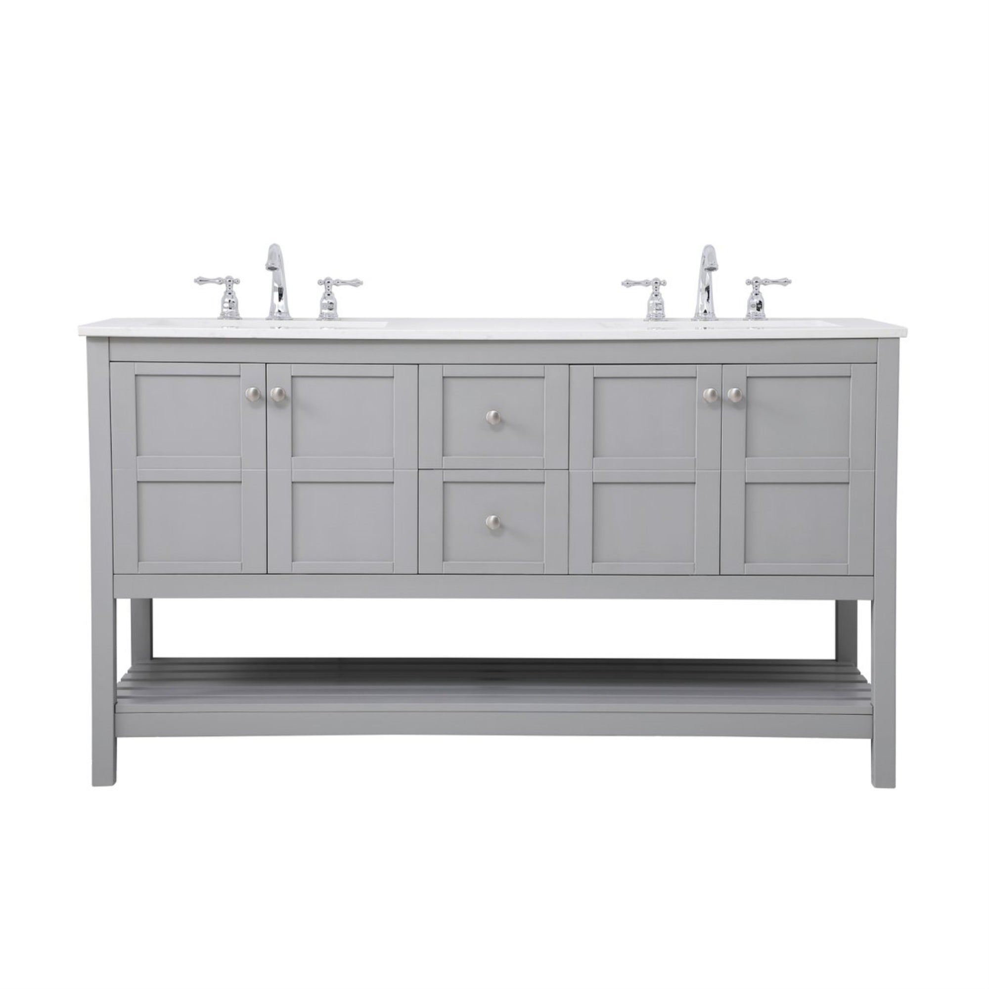 60 Inch Single Bathroom Vanity In Gray