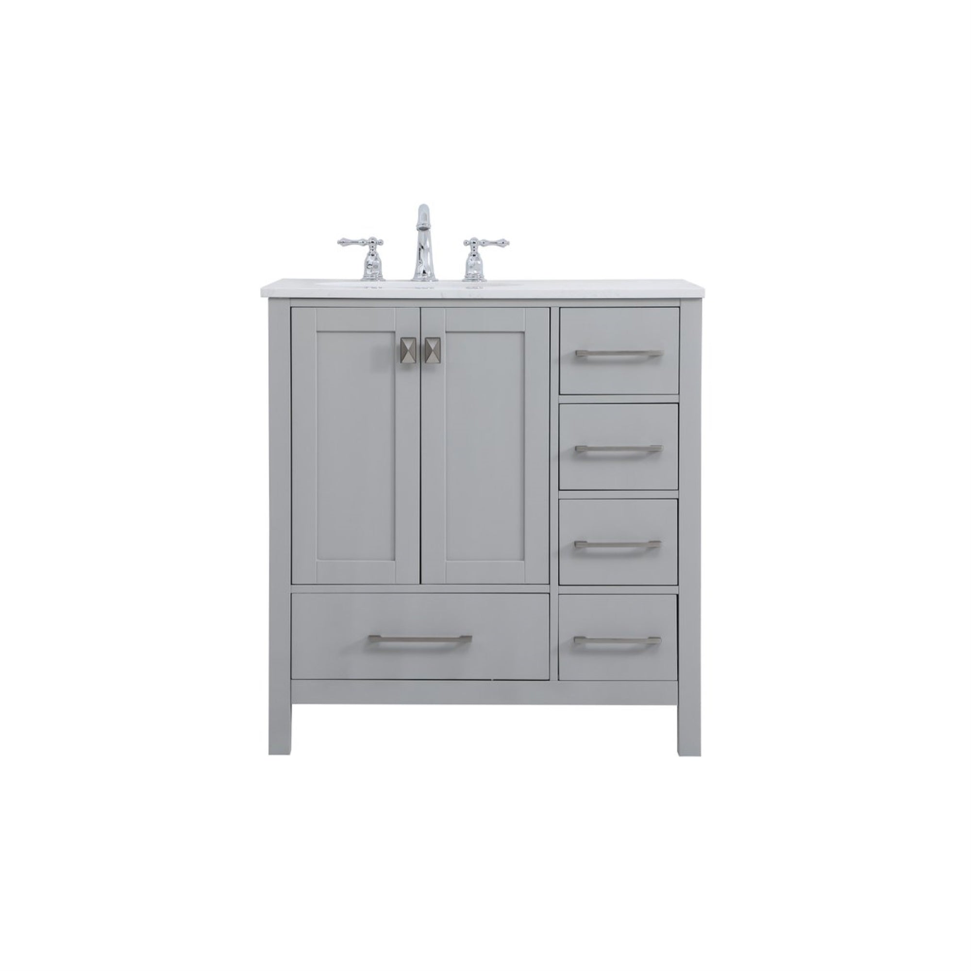 32 Inch Single Bathroom Vanity In Gray