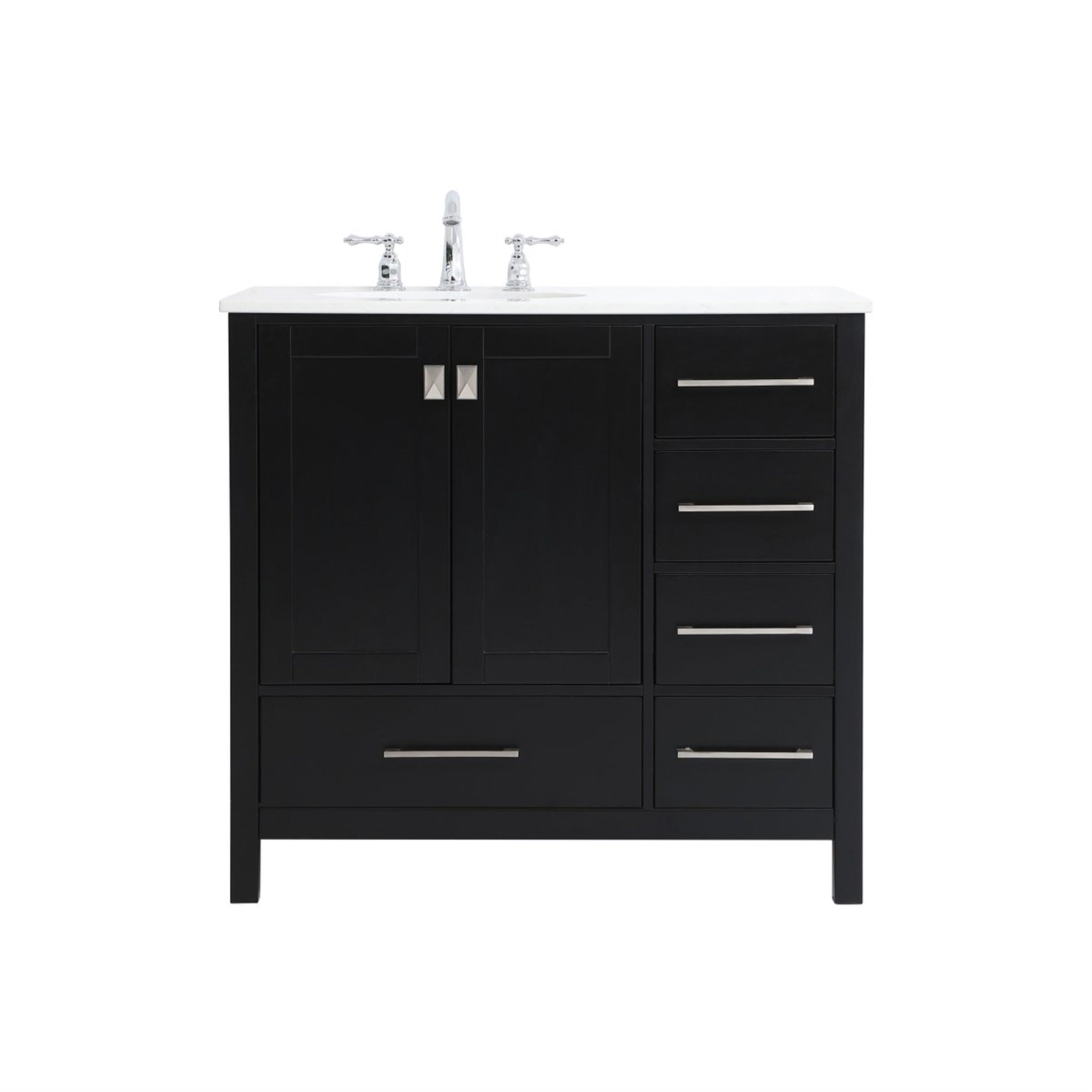 36 Inch Single Bathroom Vanity In Black