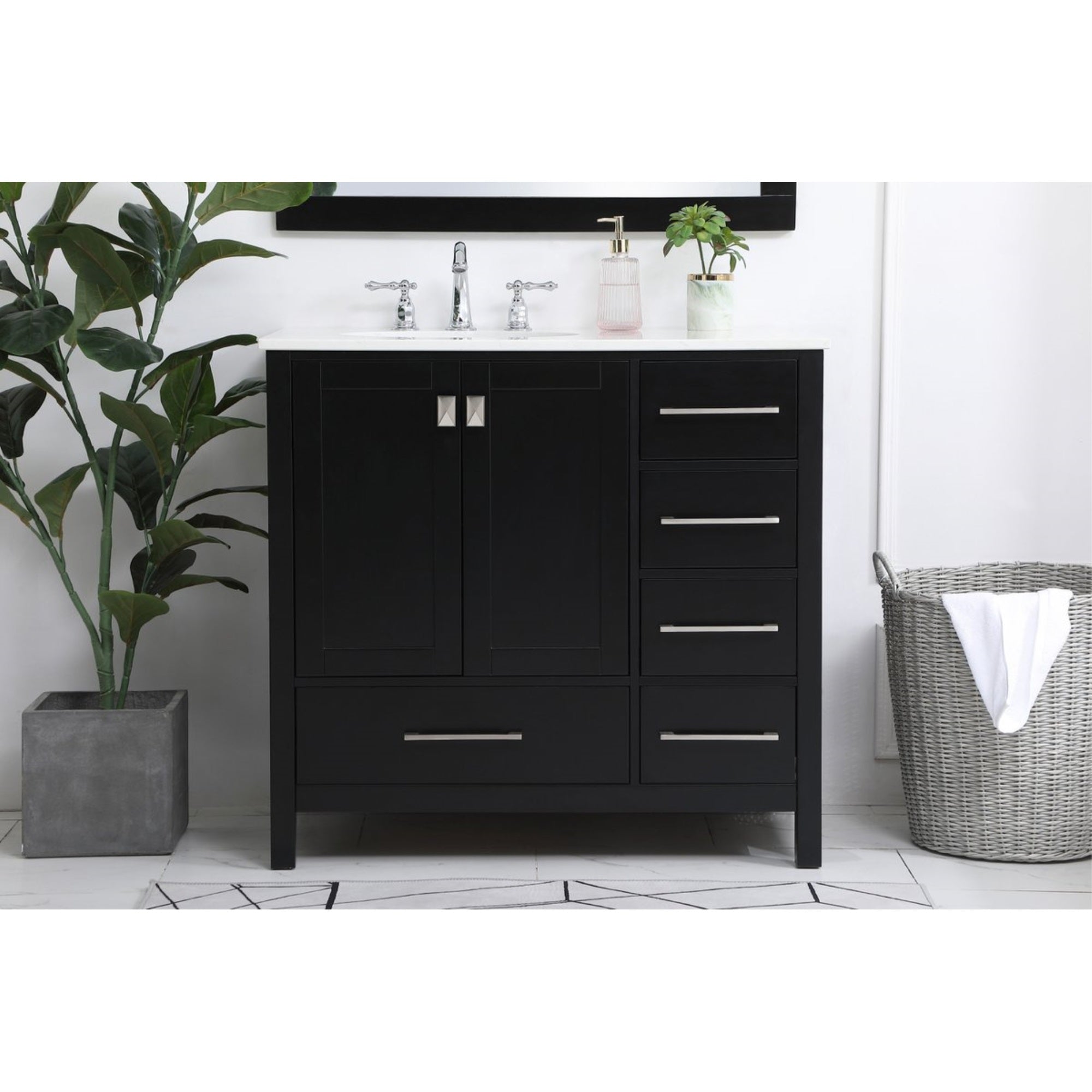 36 Inch Single Bathroom Vanity In Black