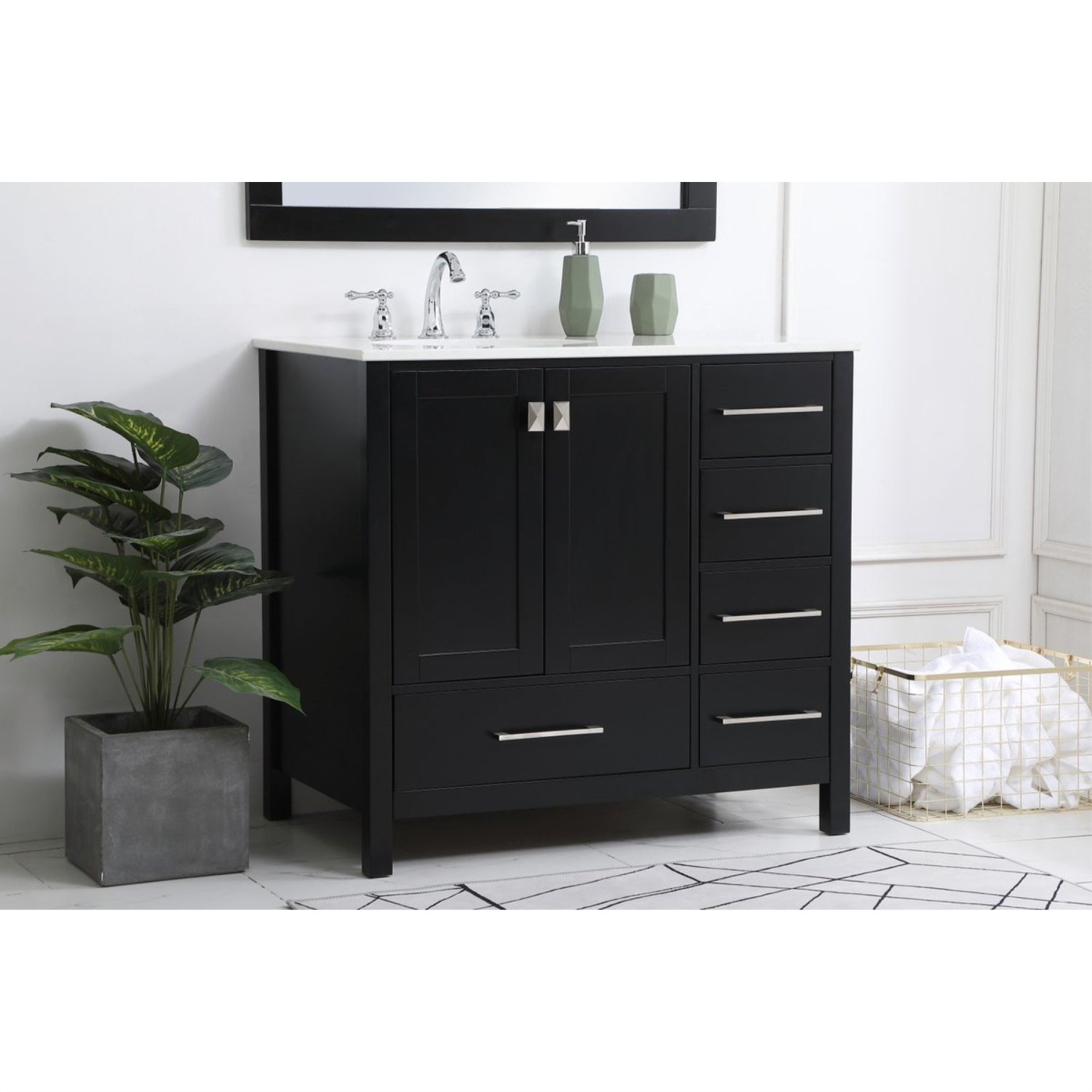 36 Inch Single Bathroom Vanity In Black