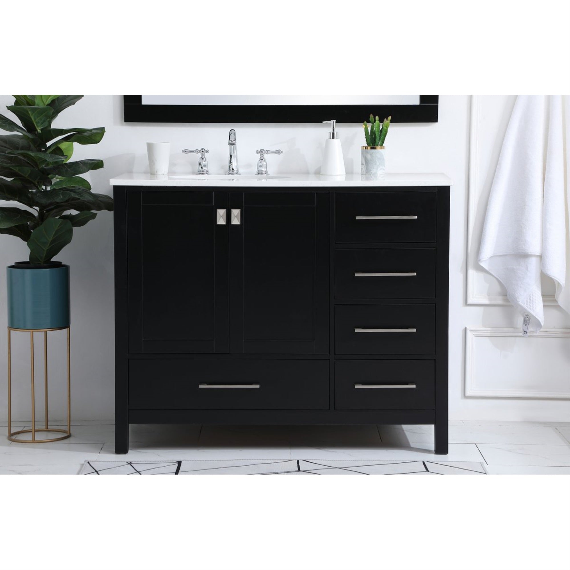 42 Inch Single Bathroom Vanity In Black