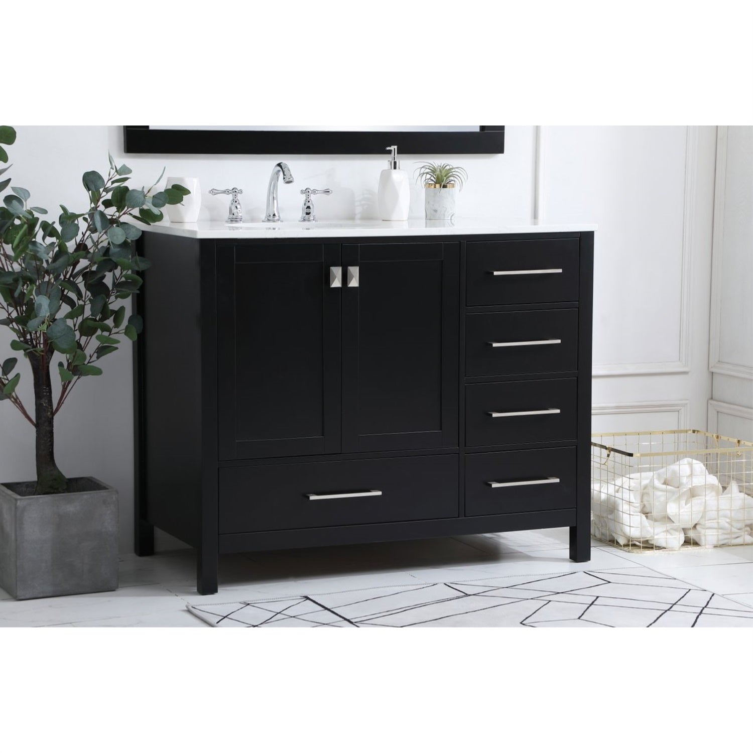 42 Inch Single Bathroom Vanity In Black