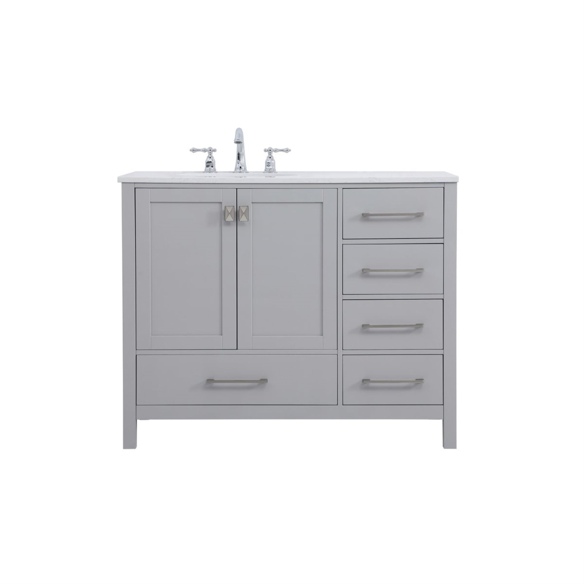 42 Inch Single Bathroom Vanity In Gray