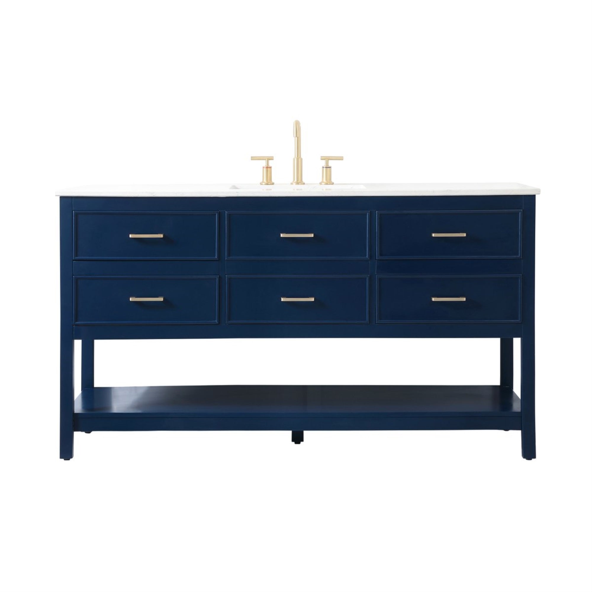 60 Inch Single Bathroom Vanity In Blue