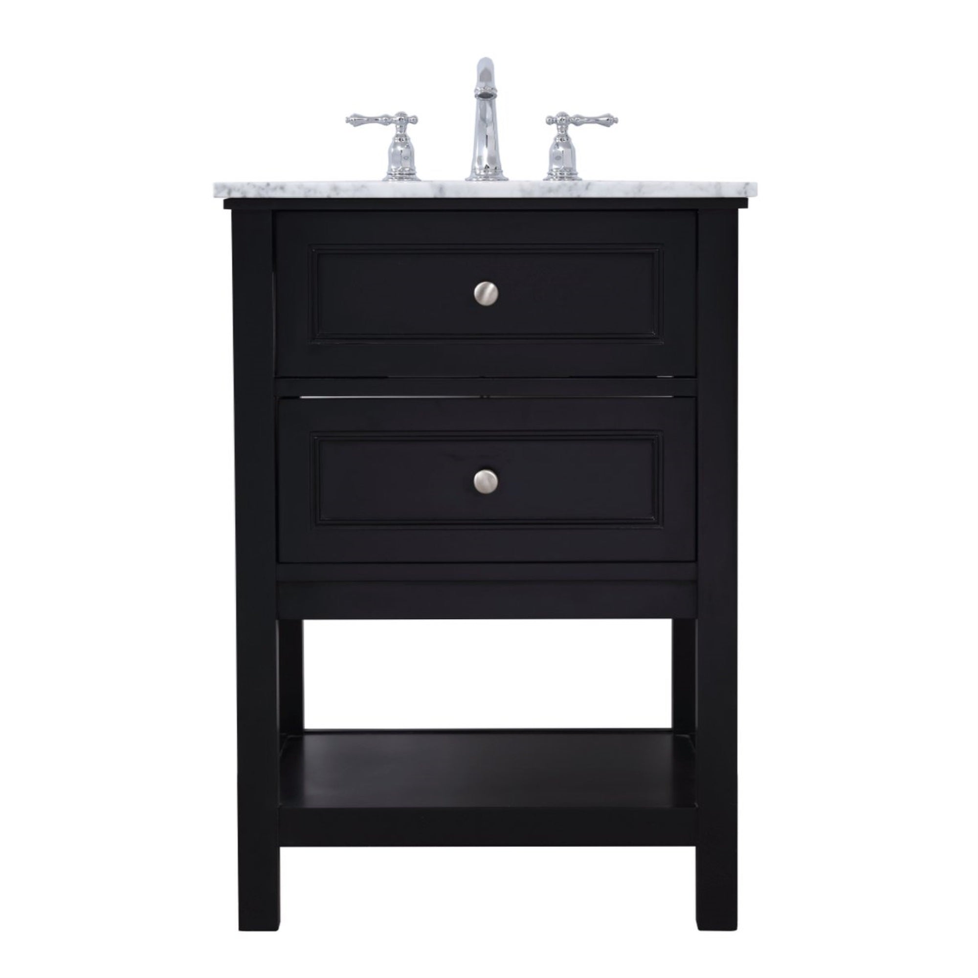 24 In. Single Bathroom Vanity Set In Black