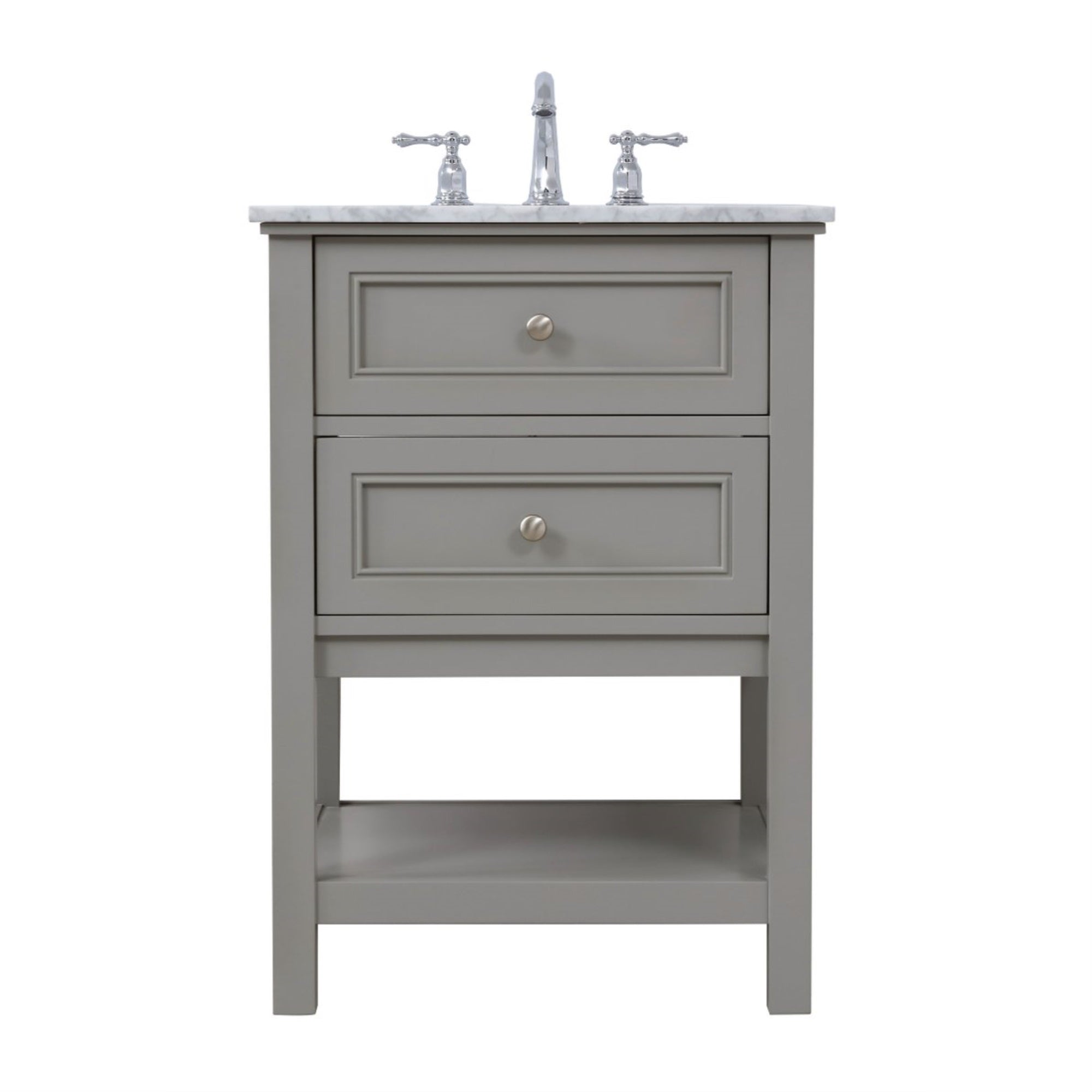 24 In. Single Bathroom Vanity Set In Grey