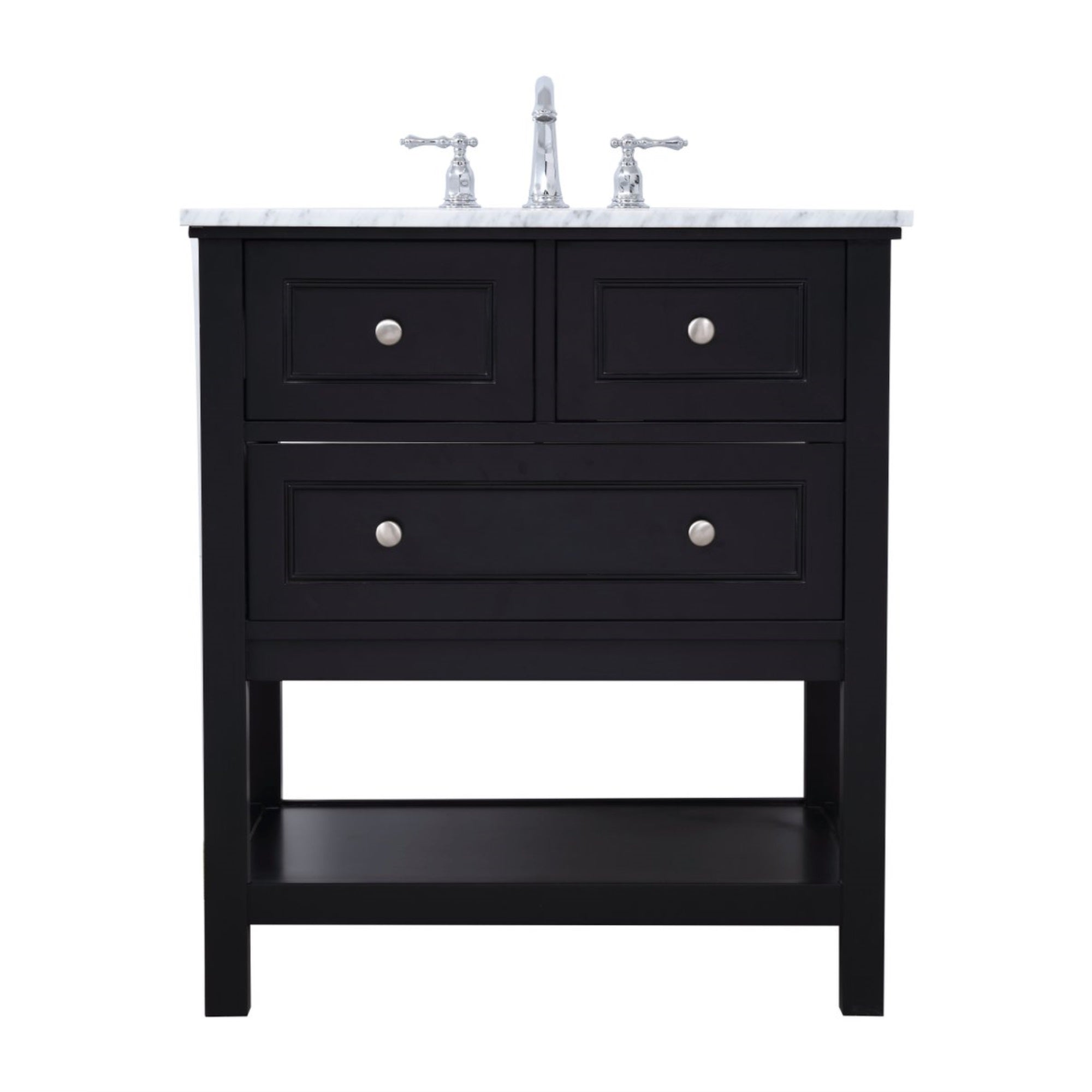 30 In. Single Bathroom Vanity Set In Black
