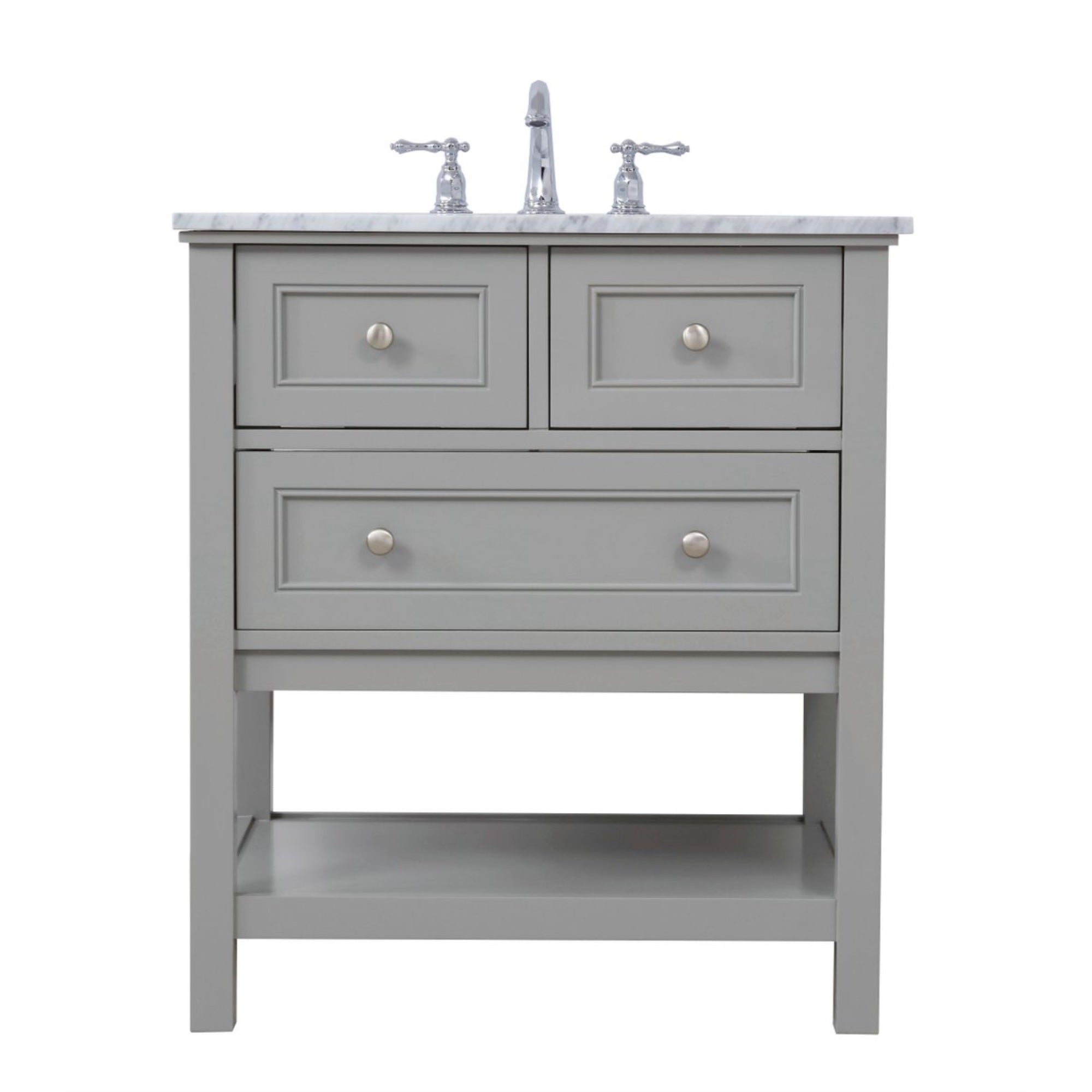 30 In. Single Bathroom Vanity Set In Grey