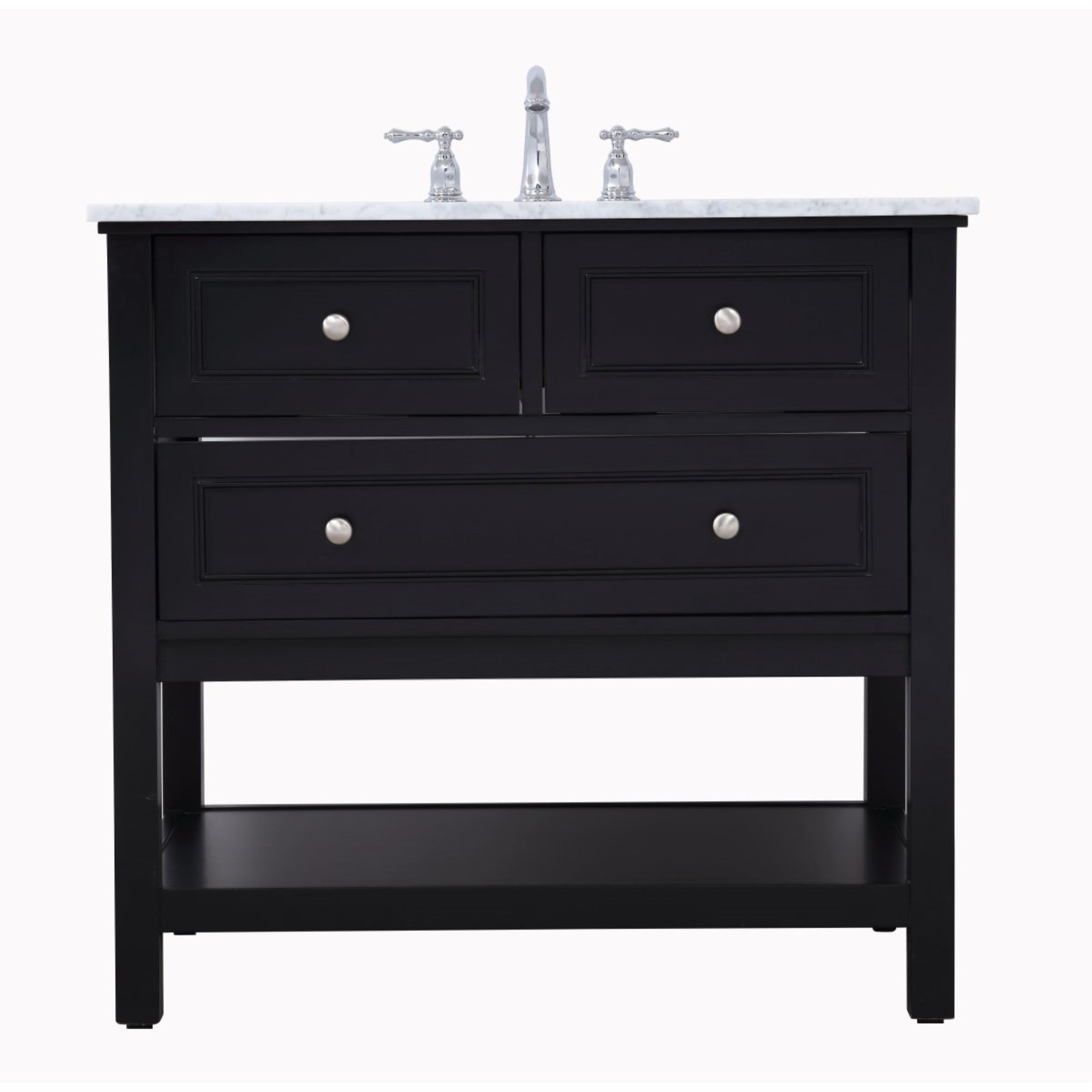 36 In. Single Bathroom Vanity Set In Black
